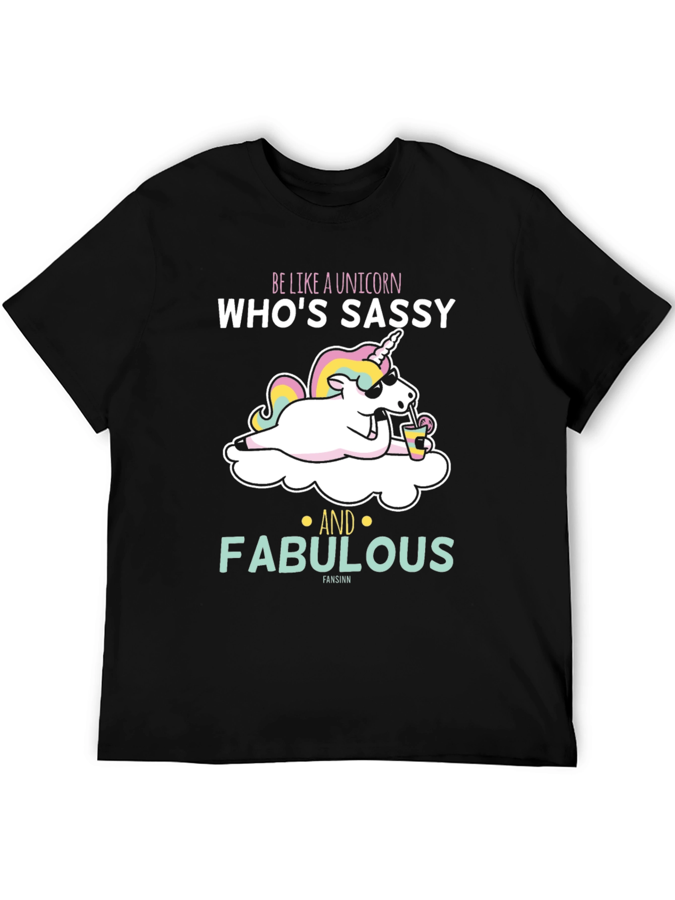 Black Sassy Unicorn T-Shirt view 5
