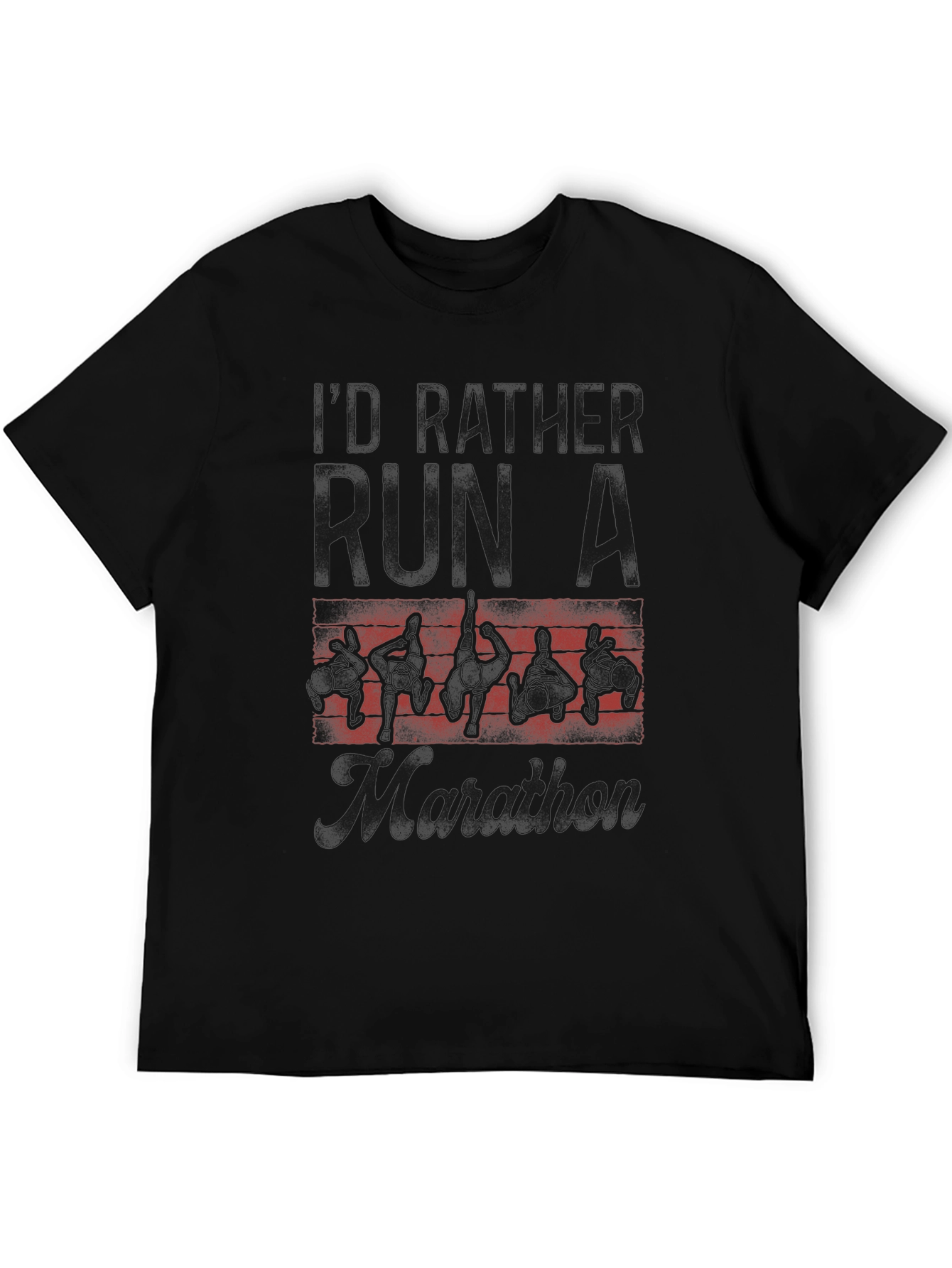 Black Marathon Runner T-Shirt - My Father Runs a Marathon view 5