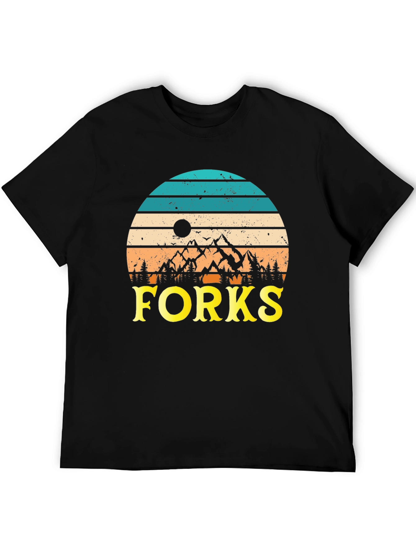 Black Vintage Forks Graphic Tee view 5