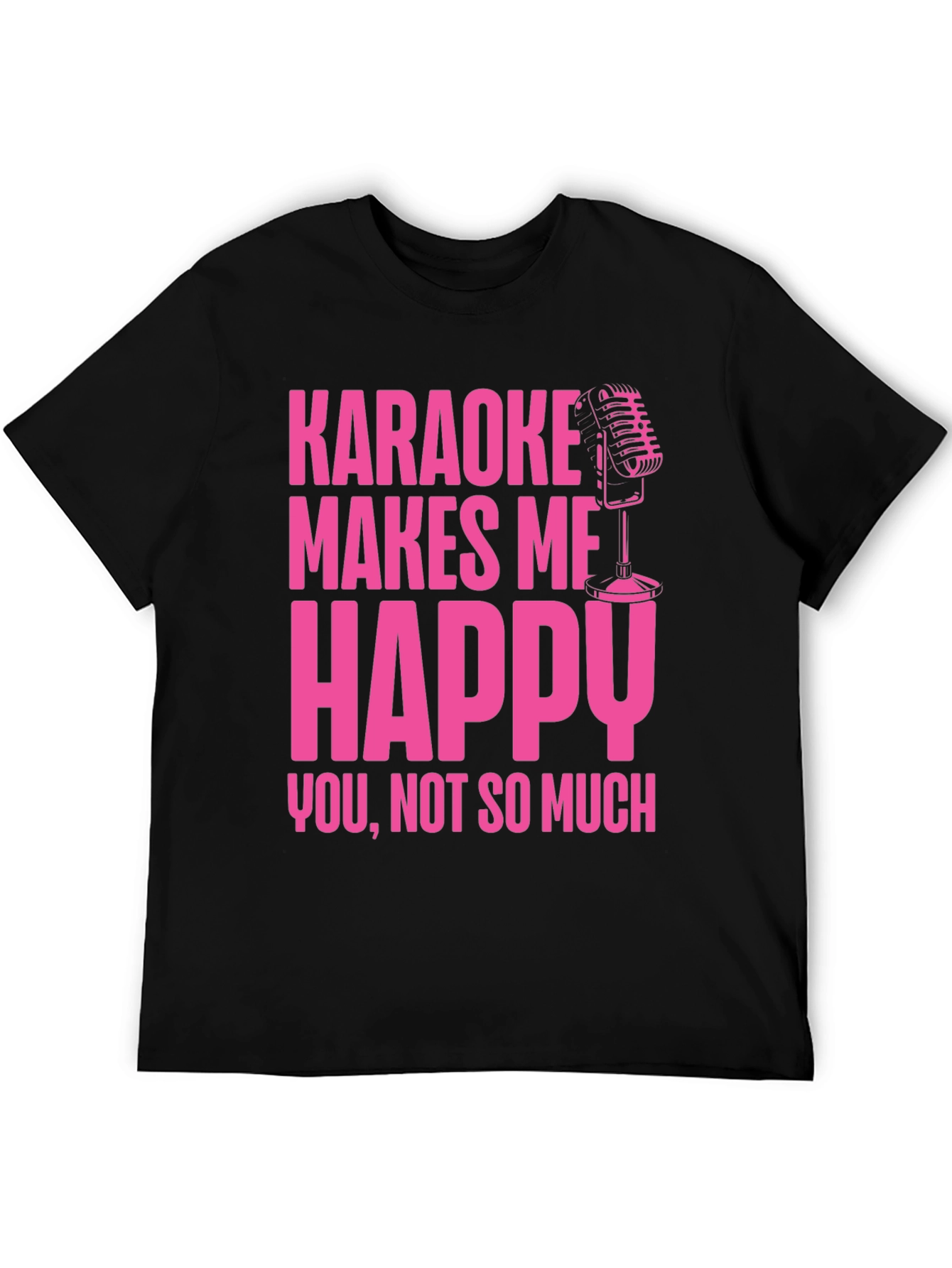 Black Karaoke Makes Me Happy T-Shirt view 5