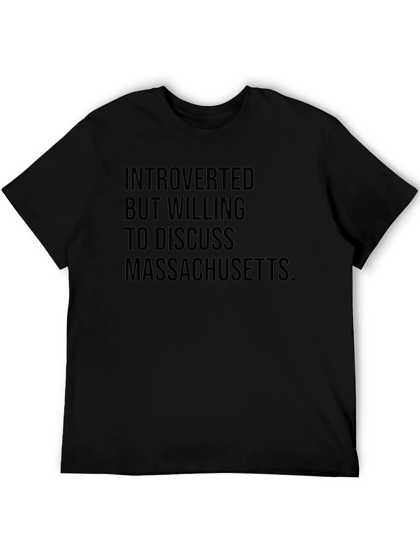 Black Introverted Massachusetts T-Shirt view 5