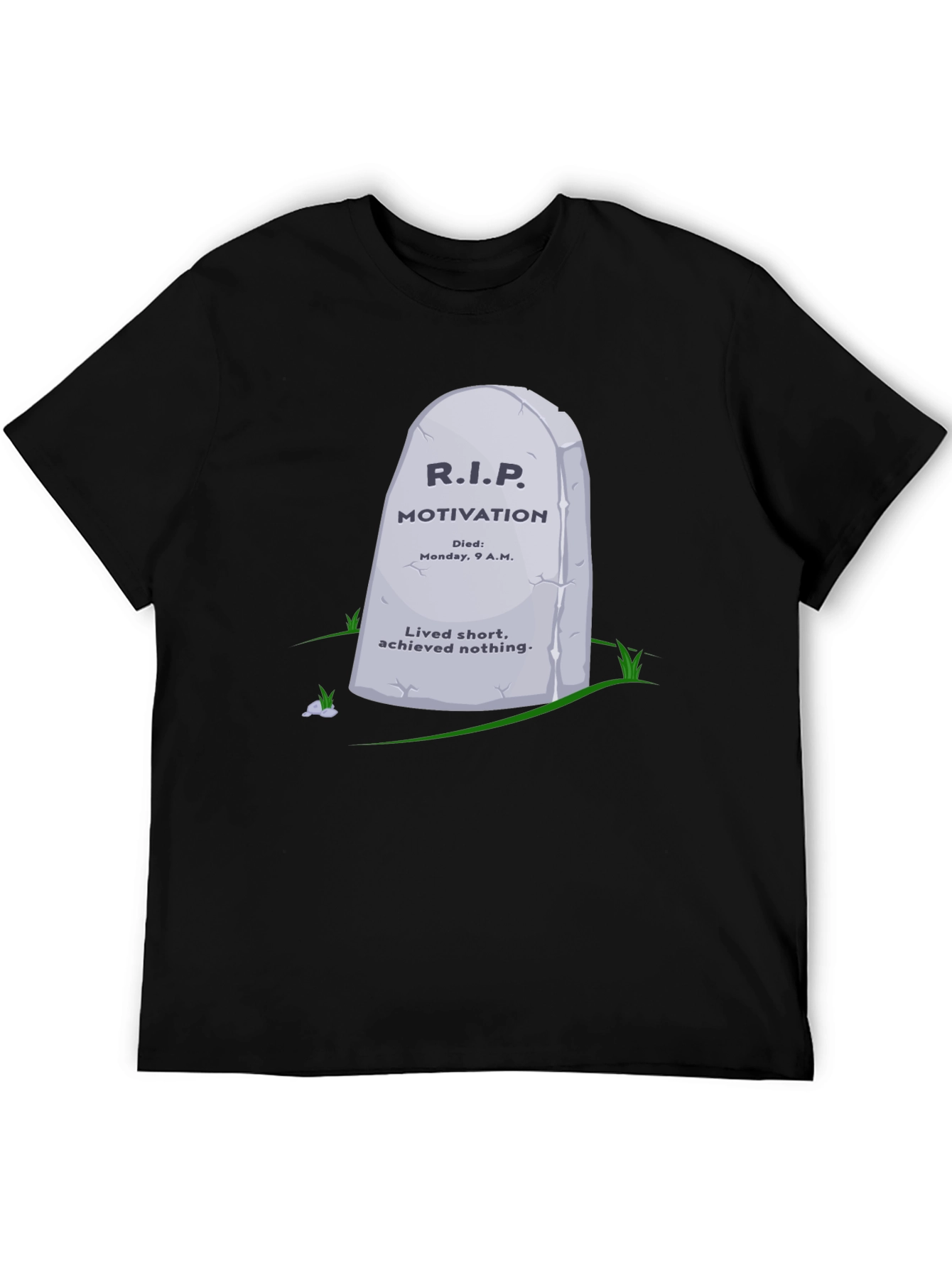 Black R.I.P. Motivation Graphic T-Shirt - Funny Sarcastic Tee view 5