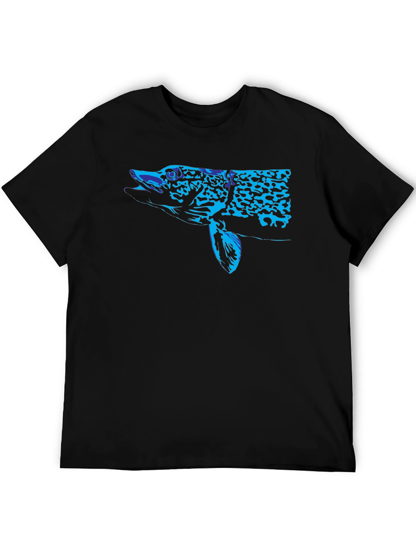 Black Blue Pike Graphic Black T-Shirt view 5