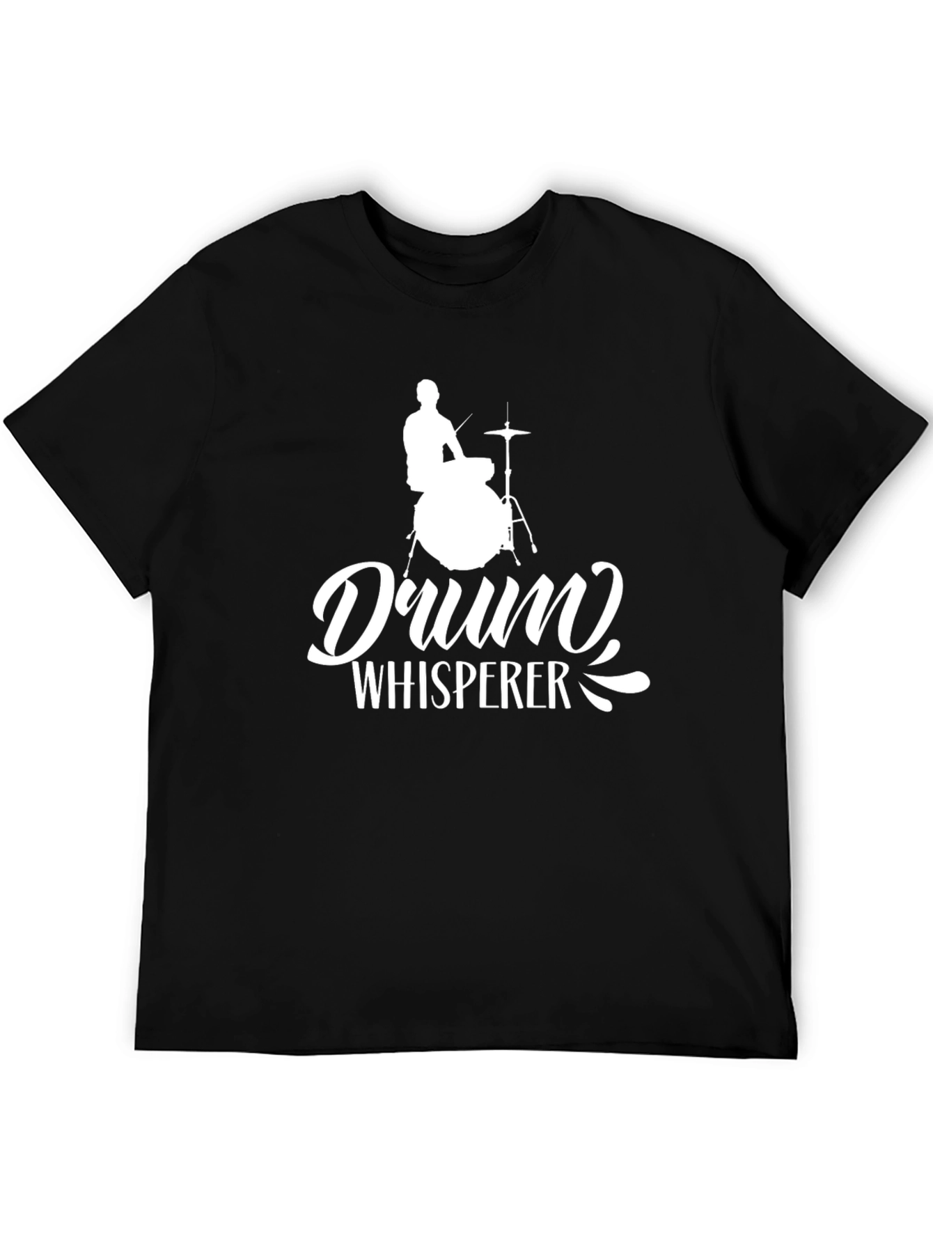 Black Drum Whisperer Graphic T-Shirt - Music Lover Tee view 5