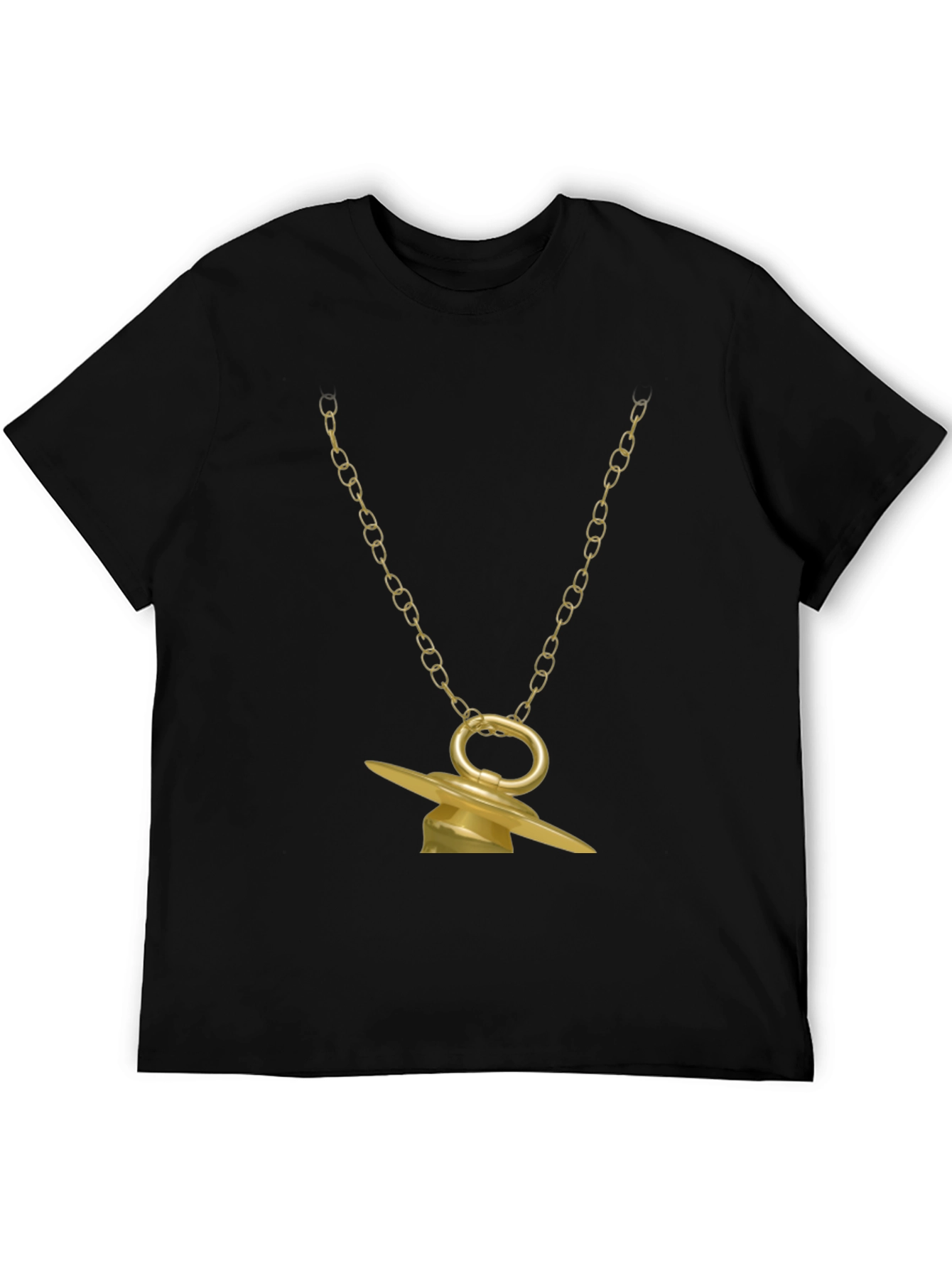 Black Golden Pacifier Pendant Necklace view 5