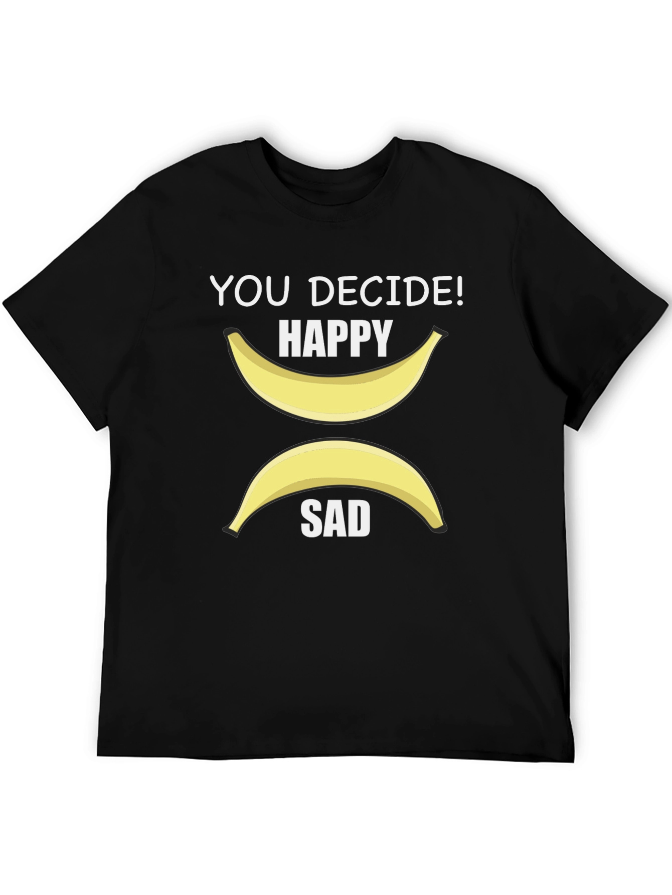 Black Decide Happy or Sad Banana Graphic T-Shirt view 5