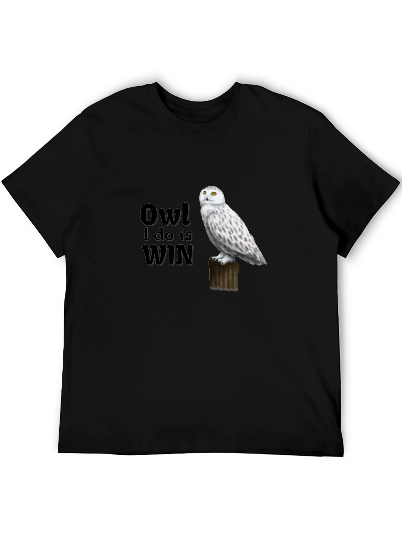 Black Owl I Do is Win Graphic T-Shirt view 5