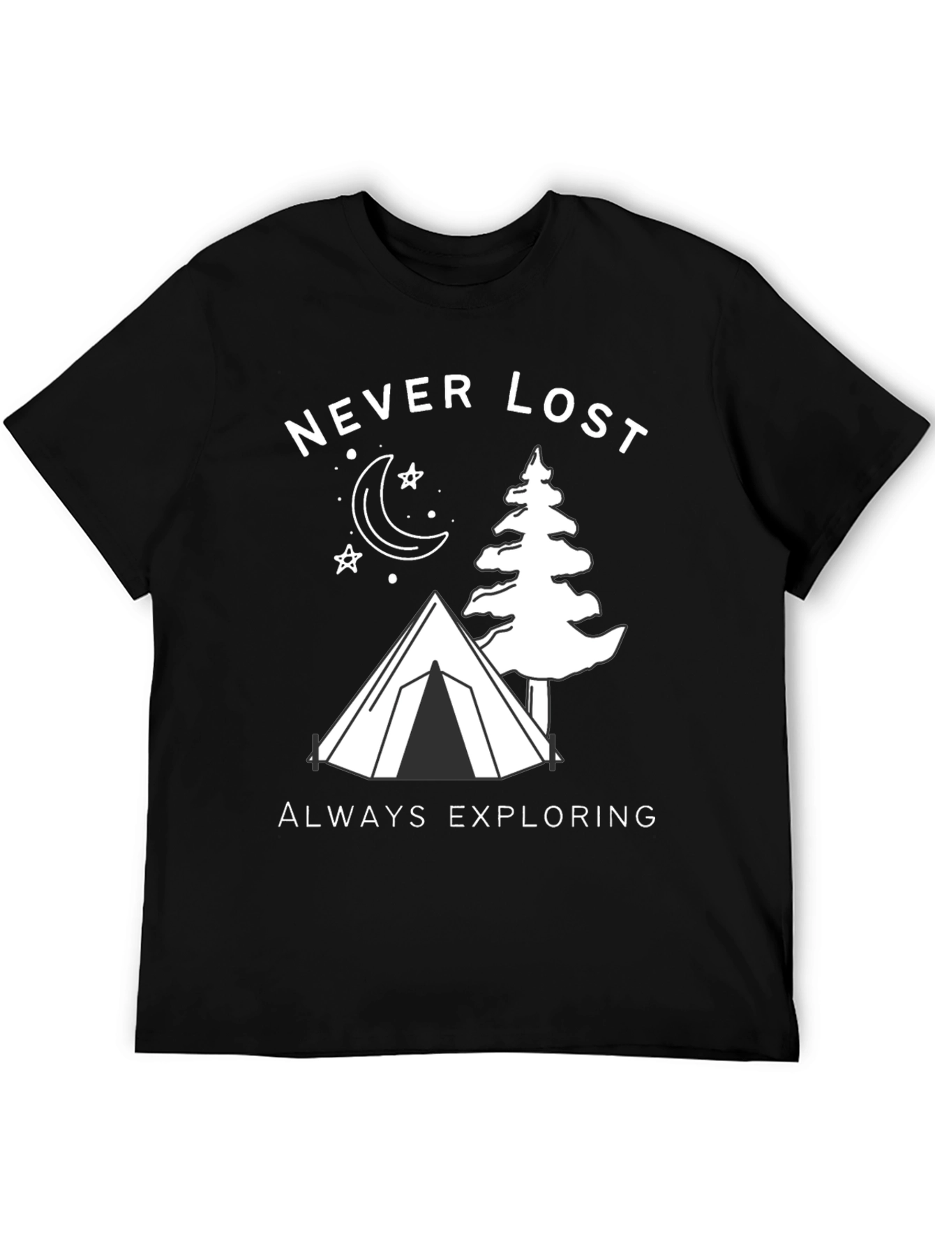 Black Never Lost Exploring Graphic T-Shirt view 5