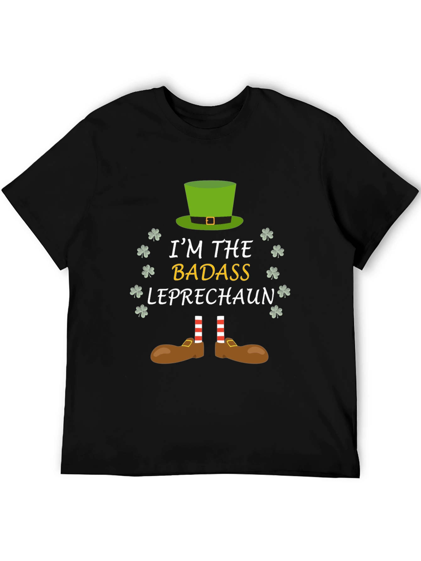 Black Badass Leprechaun St. Patrick's Day T-Shirt view 5
