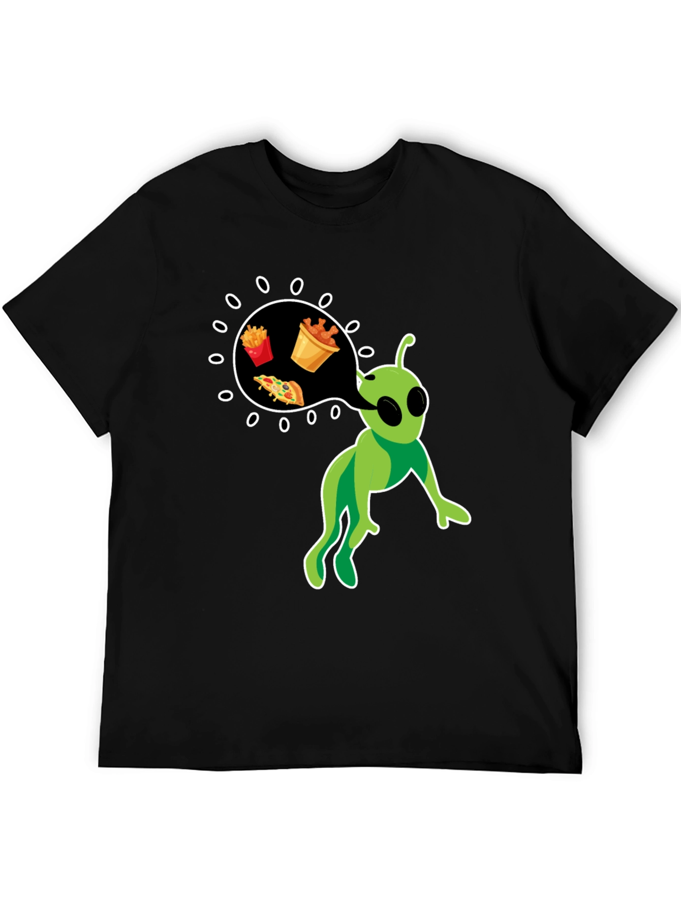 Black Alien Foodie T-Shirt view 5