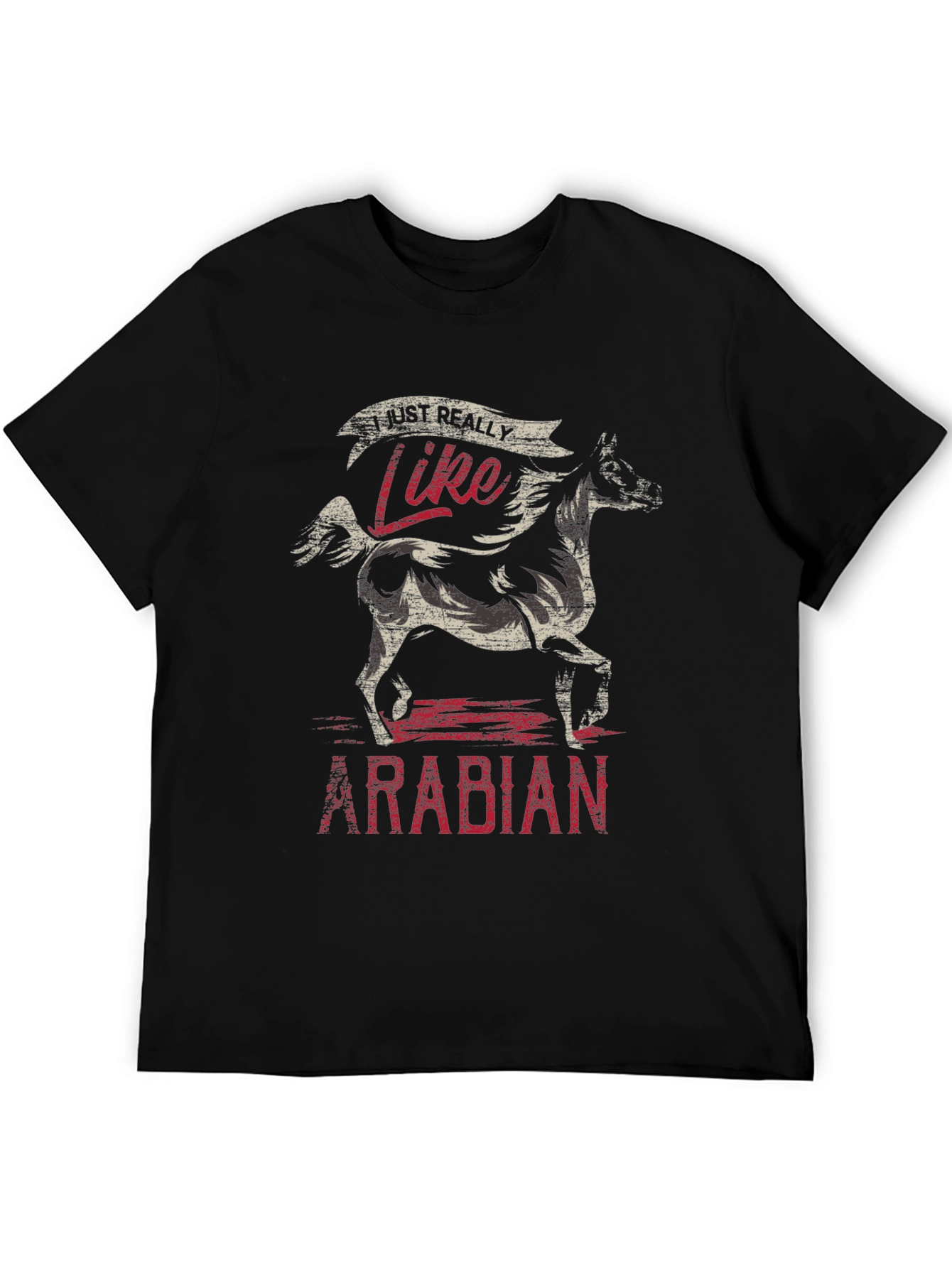 Black I Just Really Like Arabian Horses T-Shirt view 5