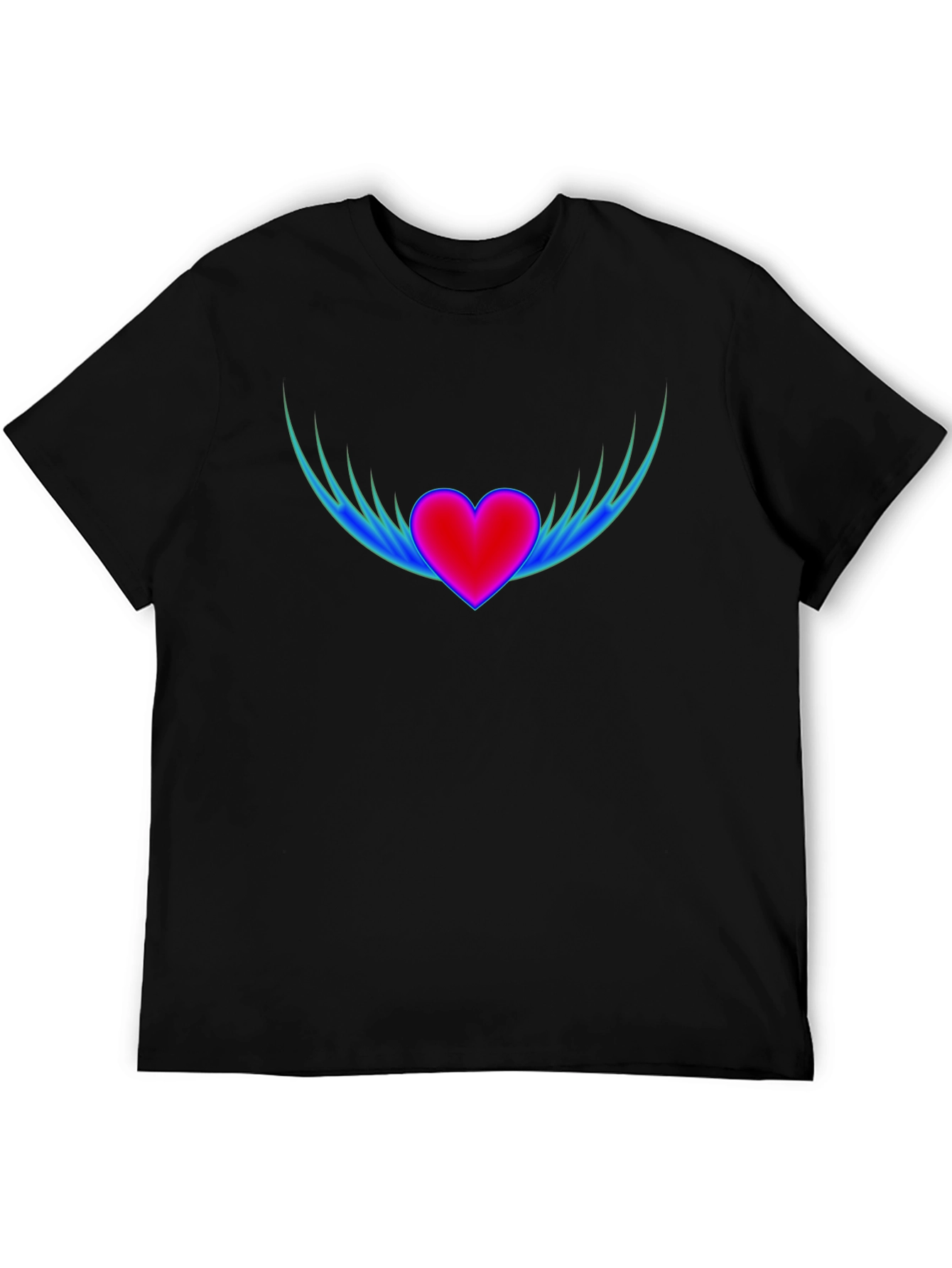 Black Heart Wings Graphic T-Shirt - Stylish Black Tee view 5
