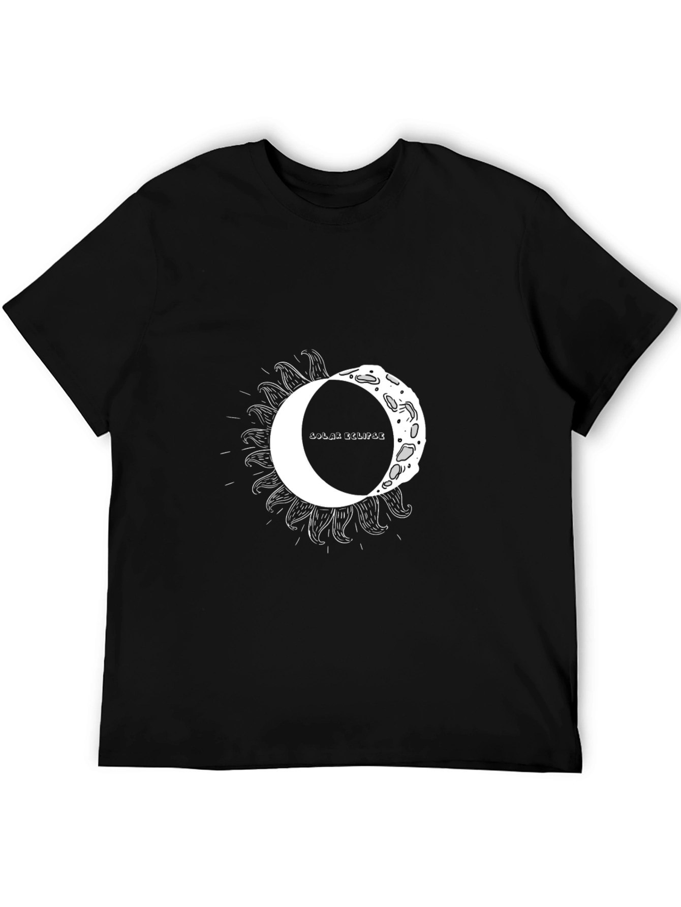 Black Solar Eclipse Graphic Tee - Unisex Black T-Shirt view 5
