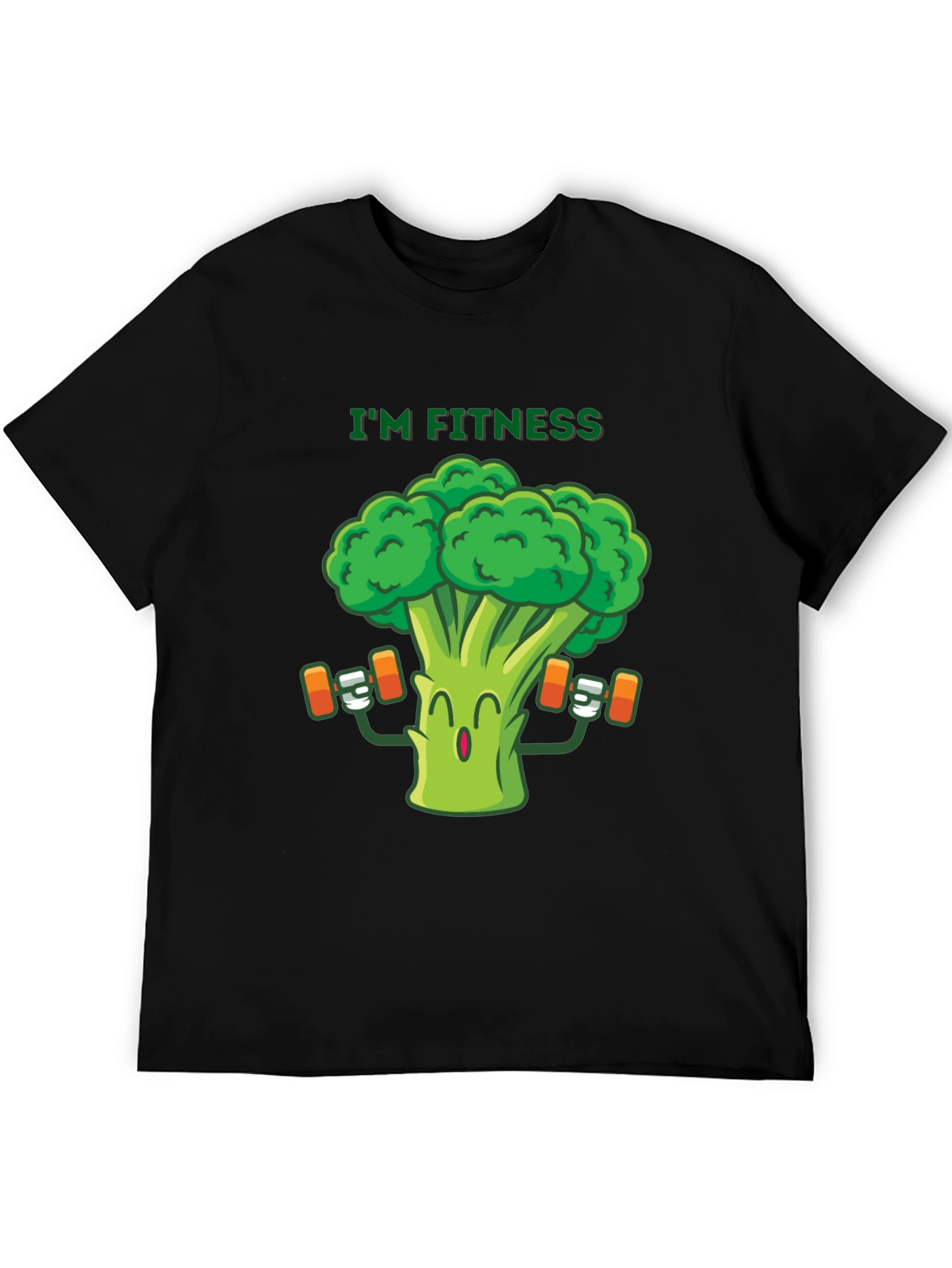 Black I'm Fitness Broccoli Graphic Tee view 5