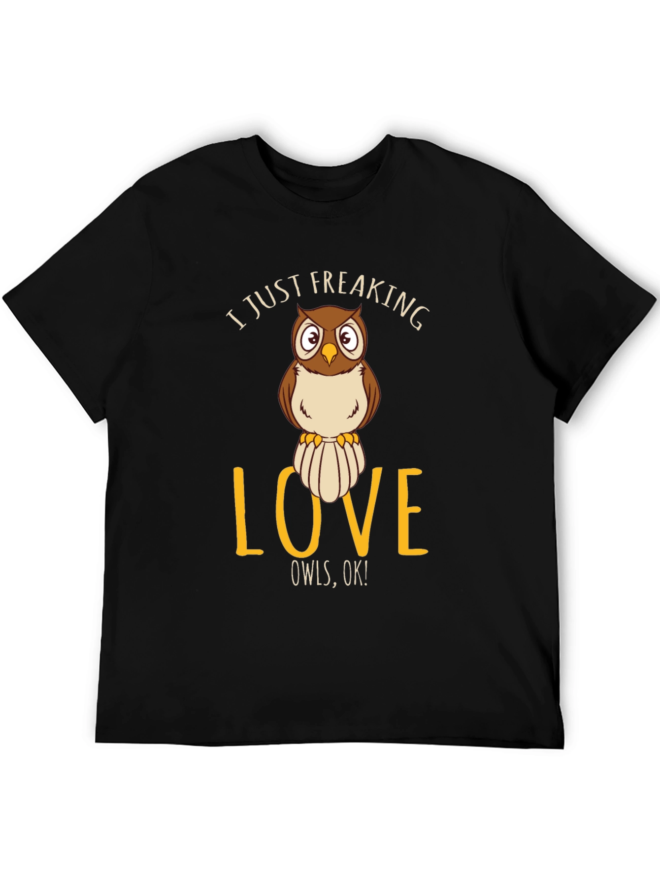 Black I Just Freaking Love Owls T-Shirt view 5