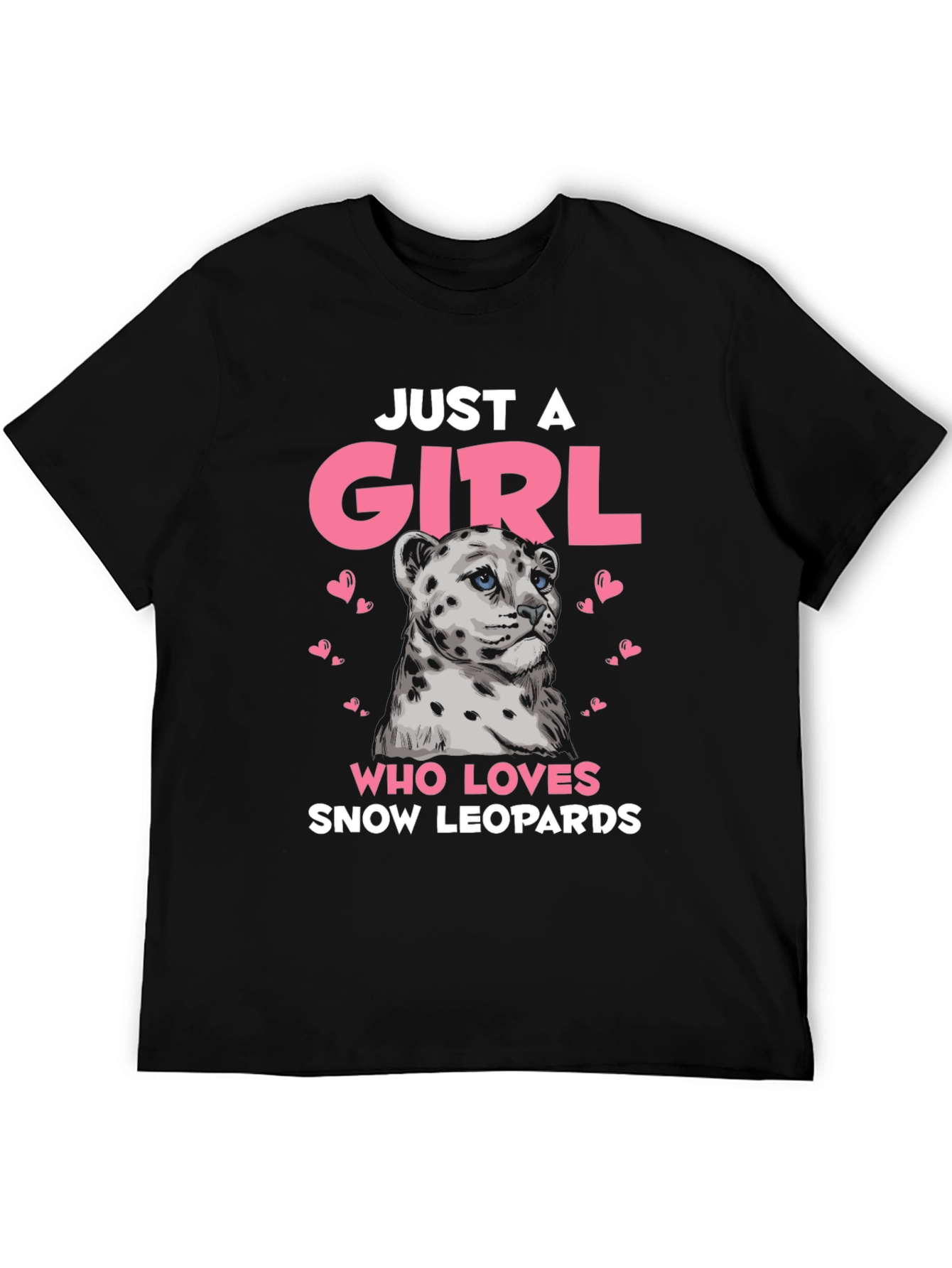 Black Snow Leopard Girl's T-Shirt view 5