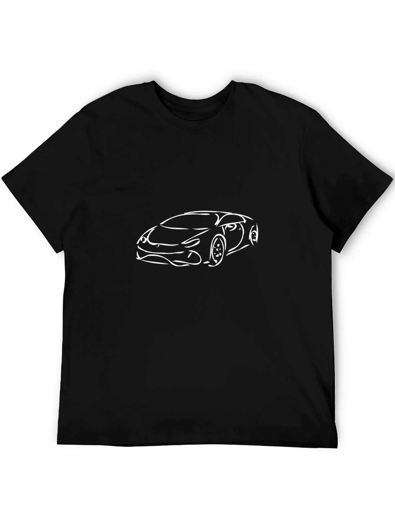 Black Sleek Car Outline Black T-Shirt view 5