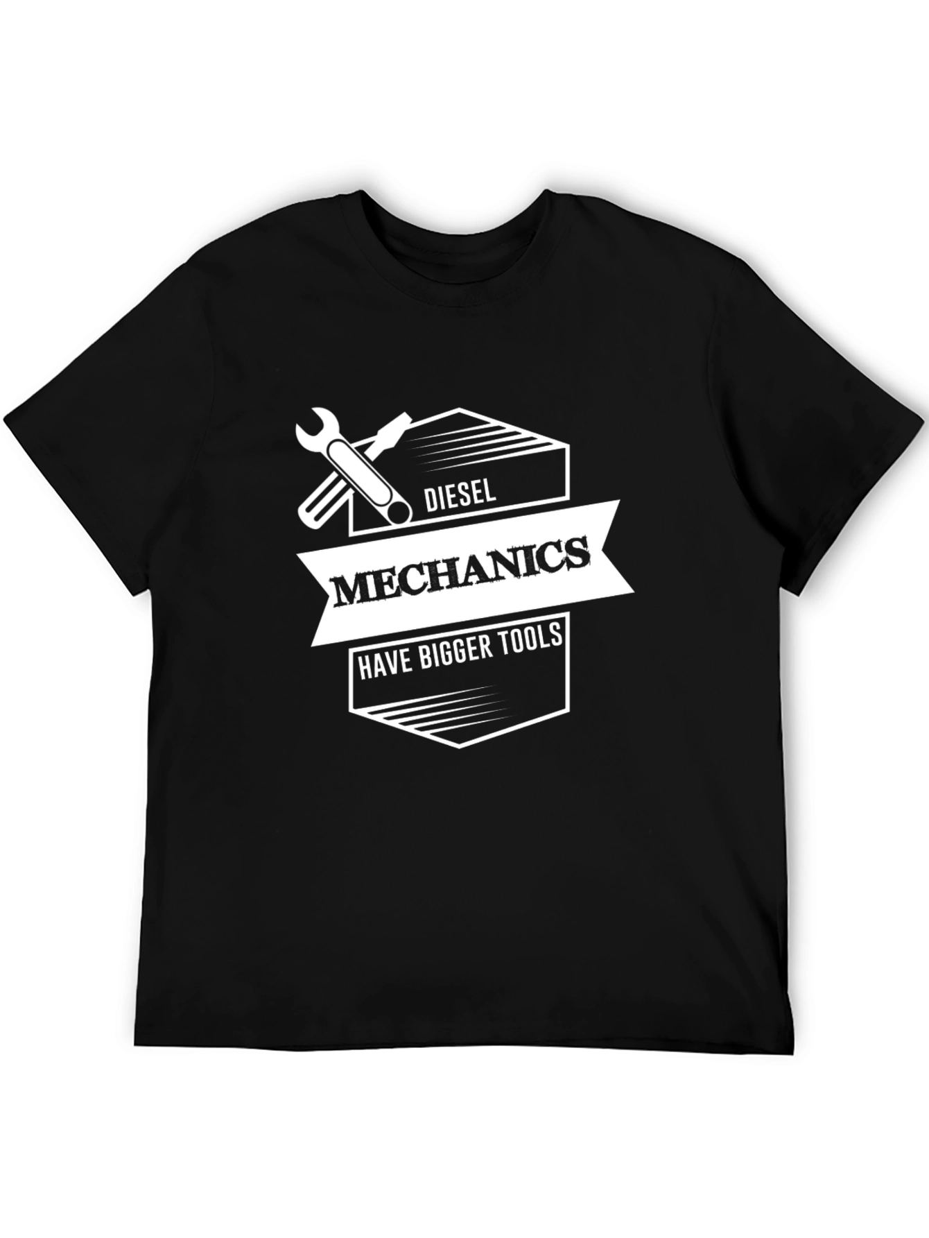 Black Diesel Mechanics Bigger Tools Graphic T-Shirt view 5