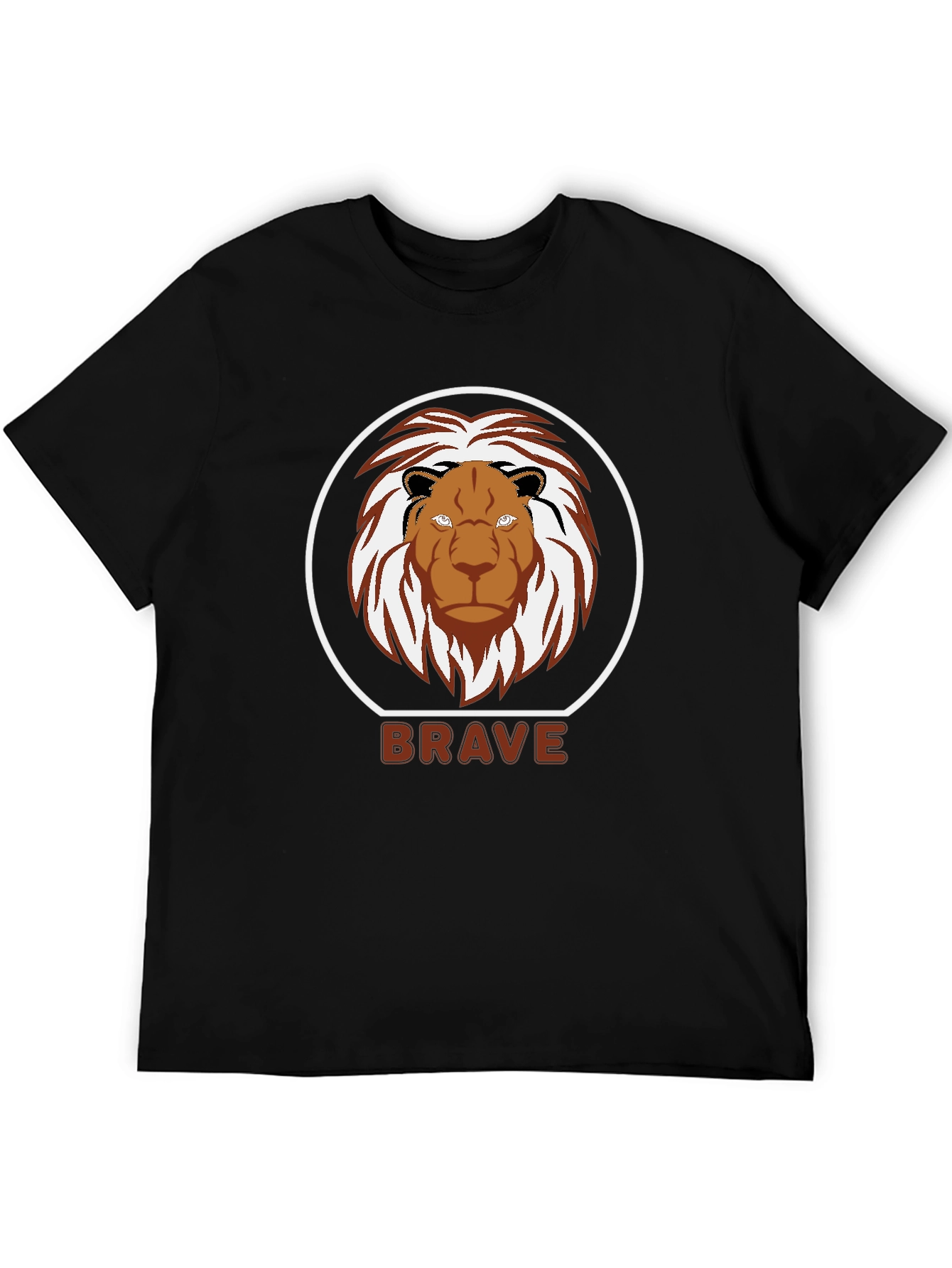 Black Brave Lion Graphic T-Shirt - Black view 5
