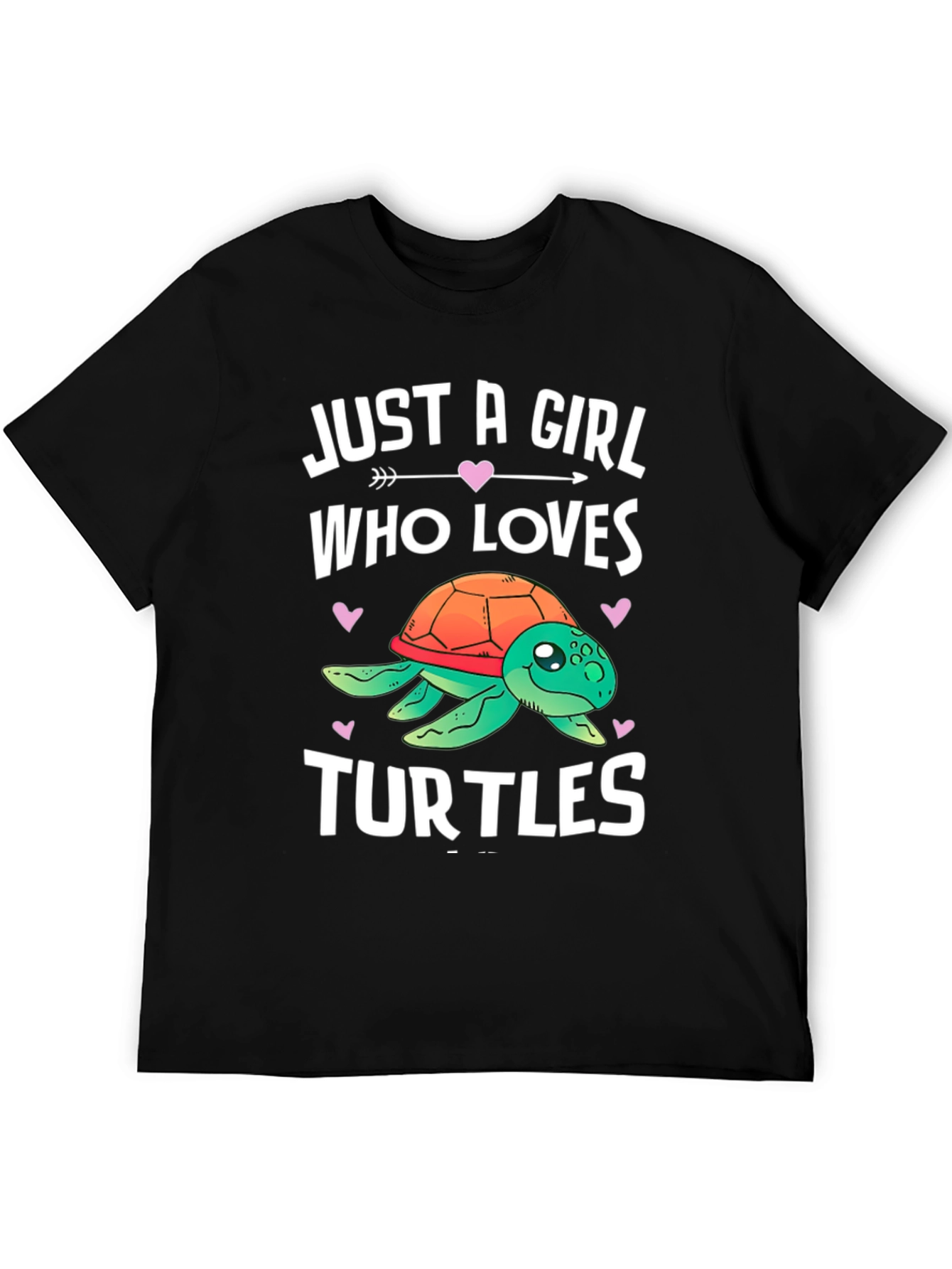 Black Girl Who Loves Turtles Black T-Shirt view 5