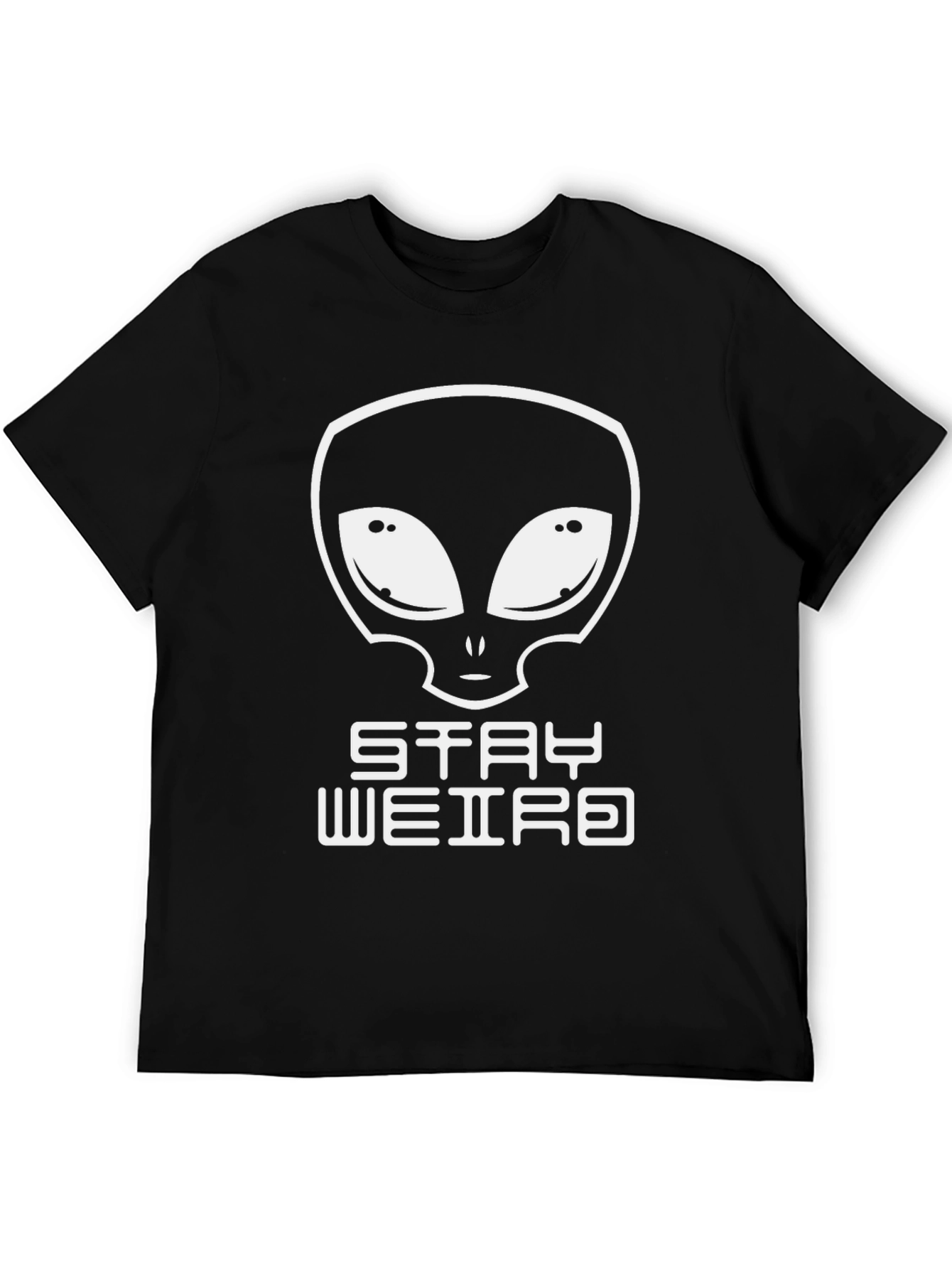Black Stay Weird Alien Graphic Black T-Shirt view 5