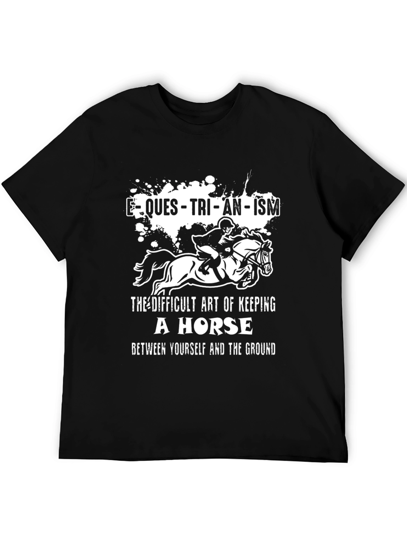Black Equestrianism Horse Graphic Tee view 5