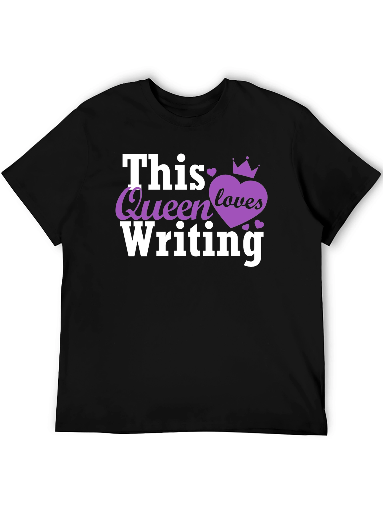 Black Queen Writing T-Shirt - Black Novelty Tee view 5
