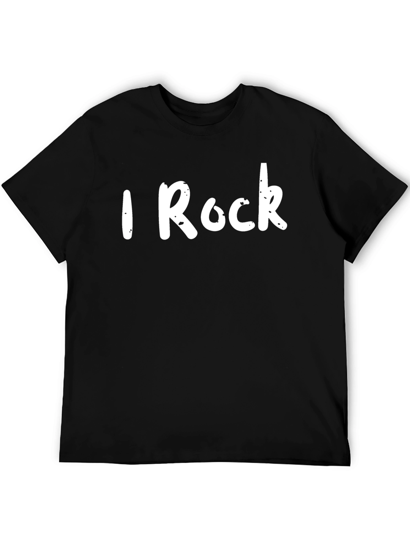 Black I Rock Graphic Tee - Black Crew Neck T-Shirt view 5