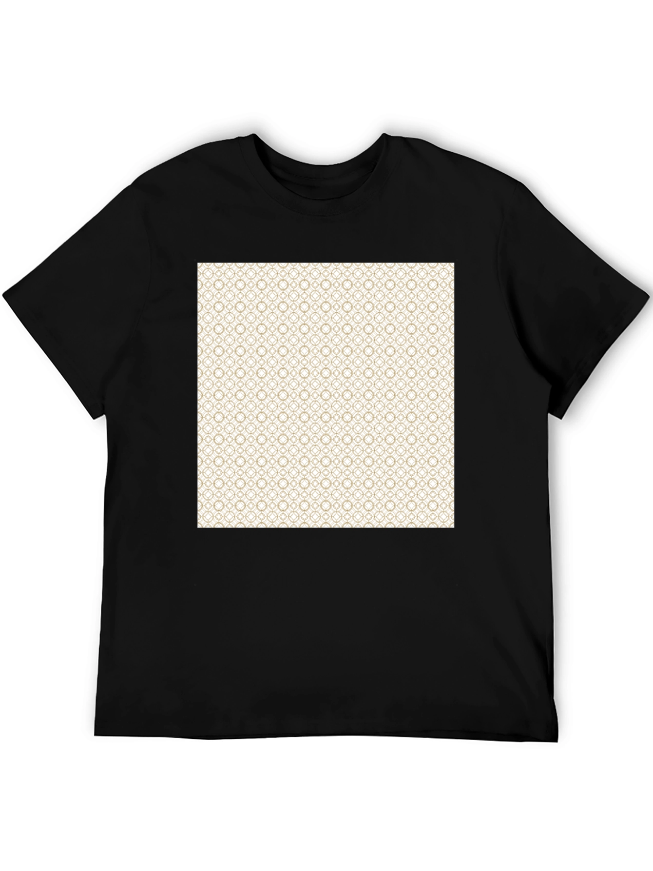 Black Geometric Pattern Black T-Shirt view 5