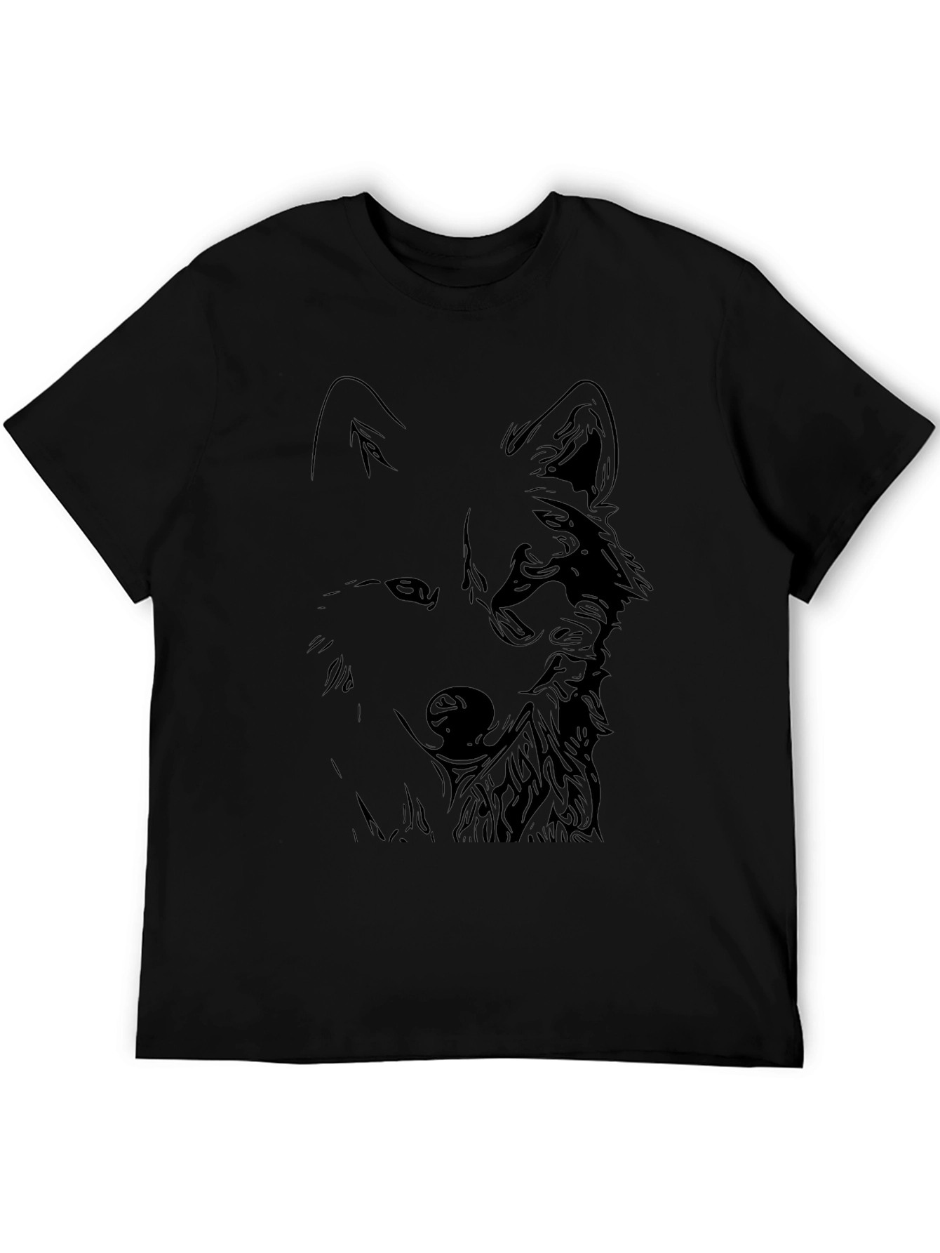 Black Black Wolf Graphic Tee - Stylish Men's T-Shirt view 5