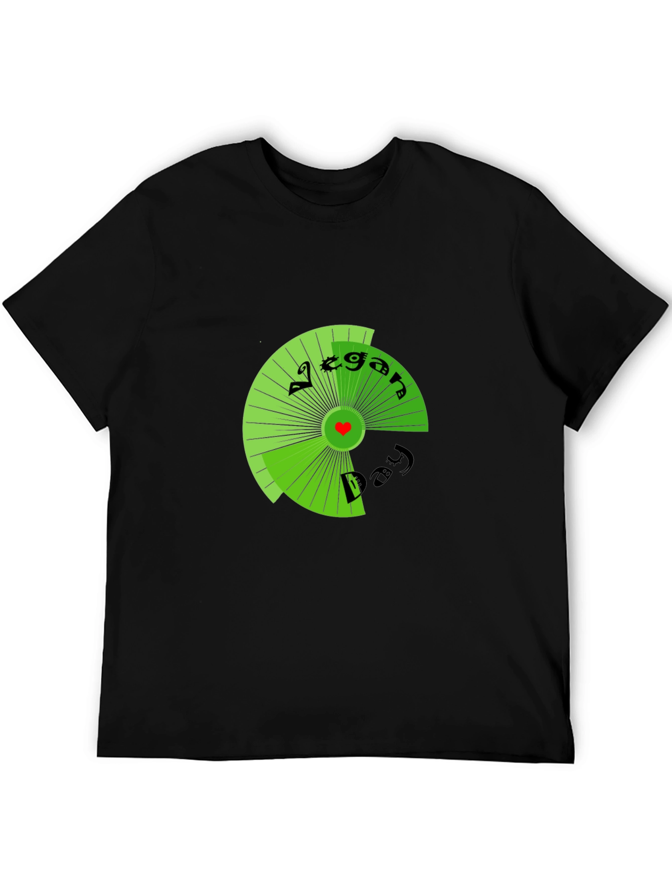 Vegan Day T-Shirt - Black, Circular Graphic - 5