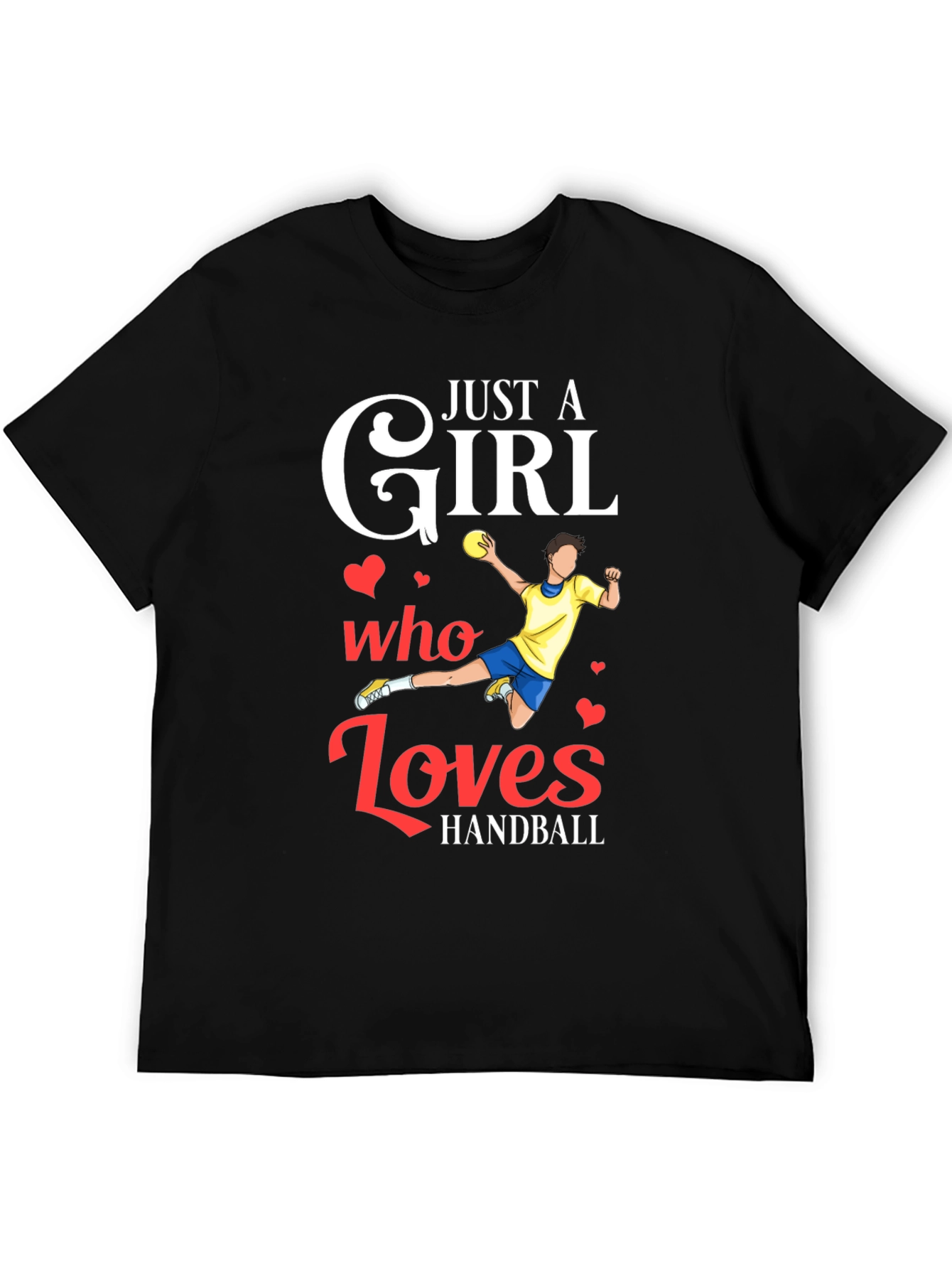 Black Handball Girl's Love T-Shirt view 5
