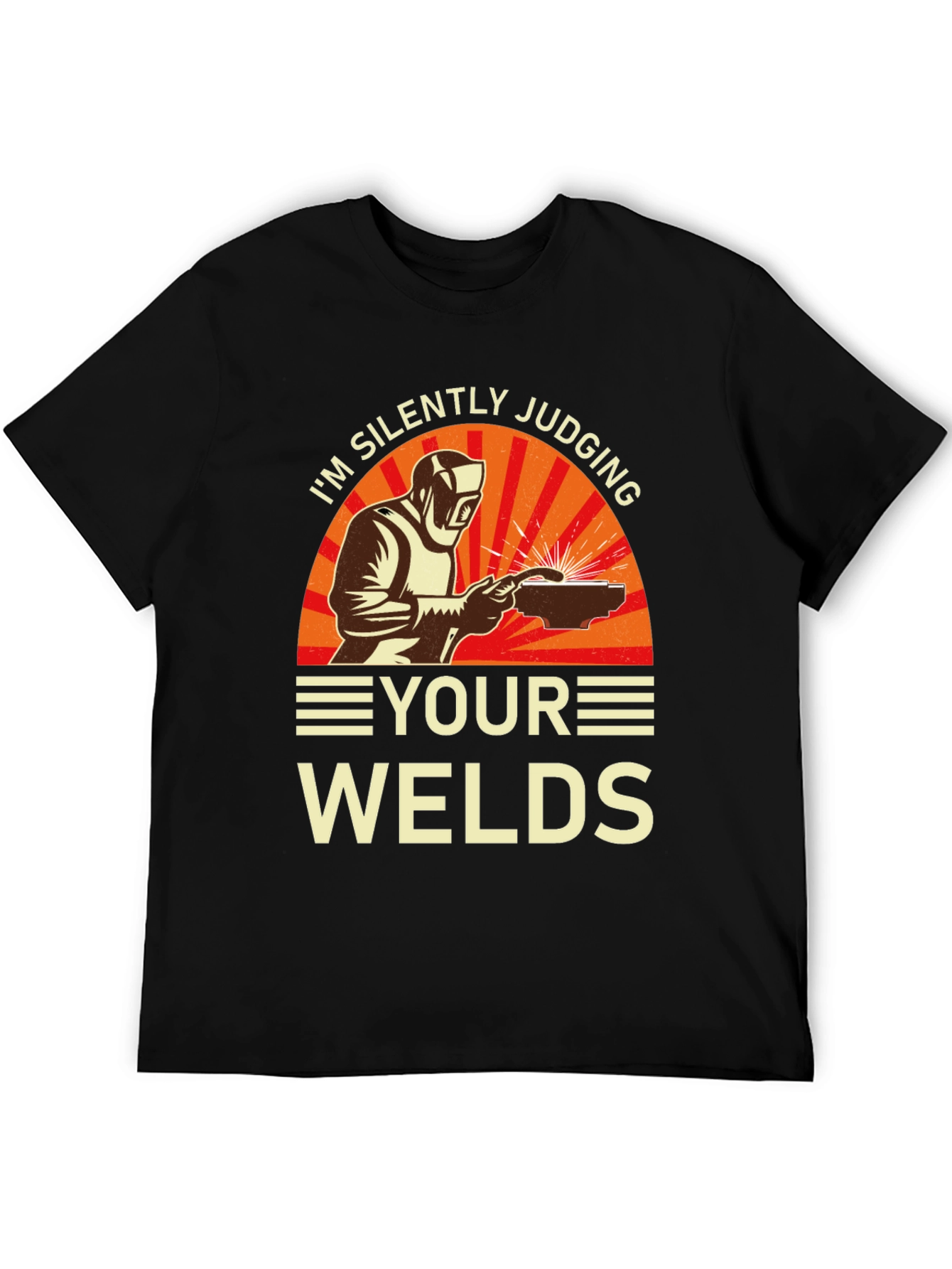 Black Welder T-Shirt - Silently Judging Your Welds Funny Tee view 5