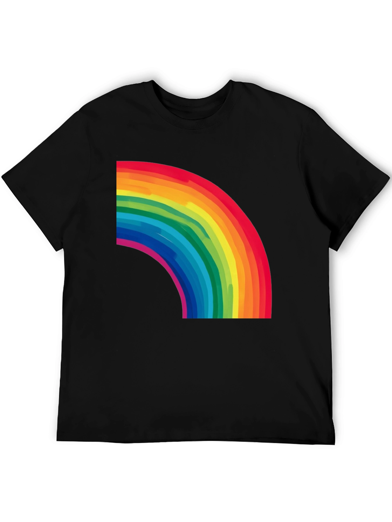 Black Rainbow Graphic Black T-Shirt view 5