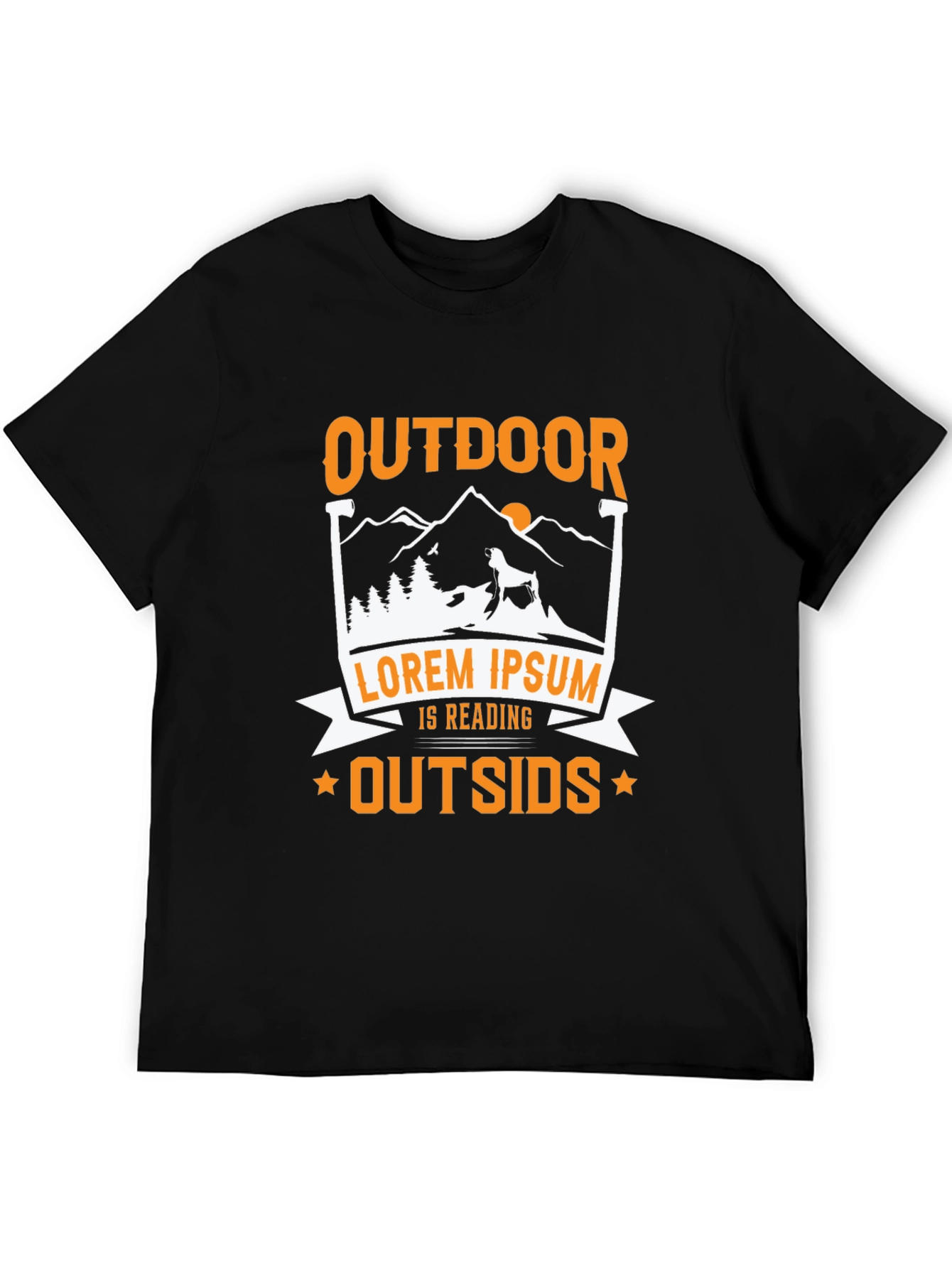 Black Outdoor Reading Graphic Tee view 5