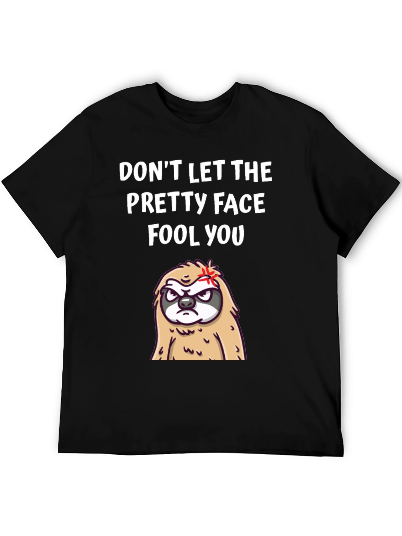 Black Funny Sloth T-Shirt - Don't Let The Pretty Face Fool You! view 5