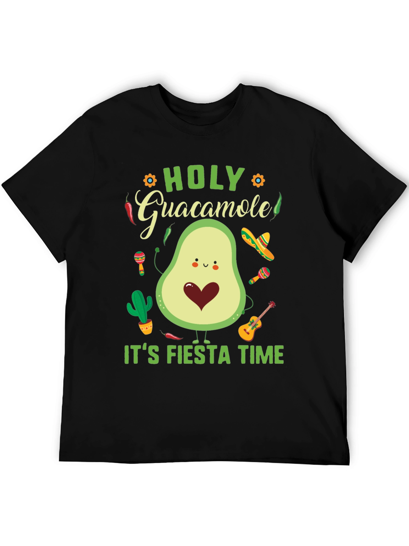 Black Fiesta Time Avocado Graphic Tee view 5