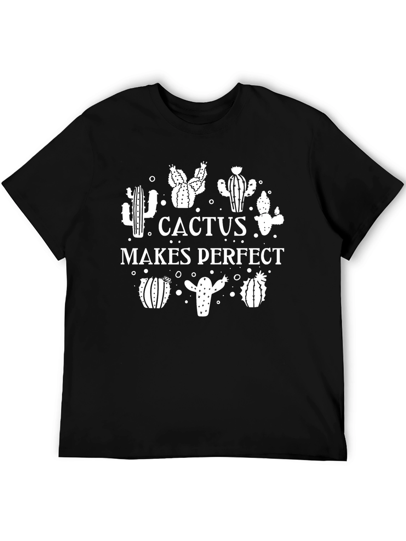 Black Cactus Makes Perfect Graphic T-Shirt - Black view 5