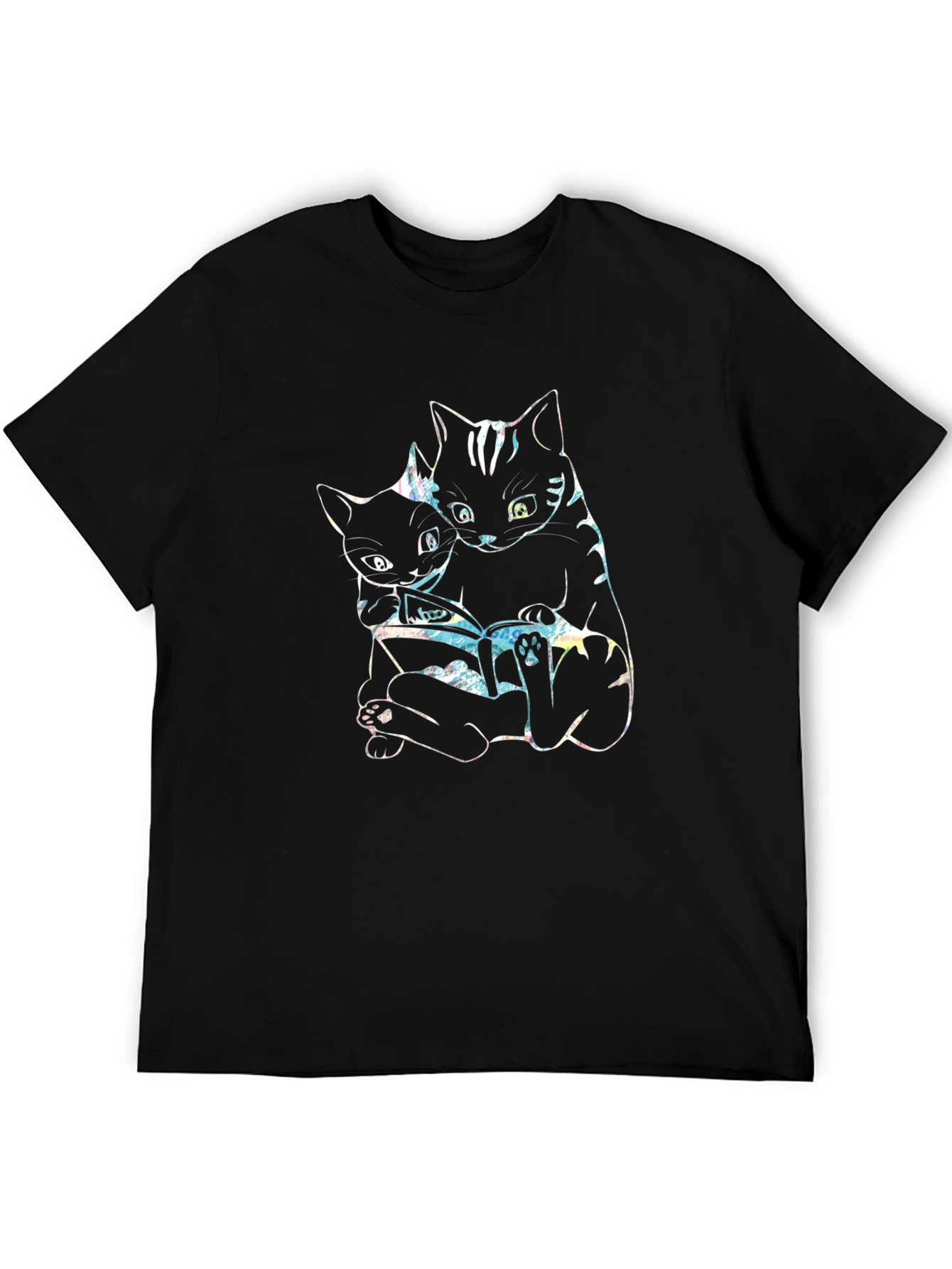 Black Cats Reading Book Graphic T-Shirt view 5
