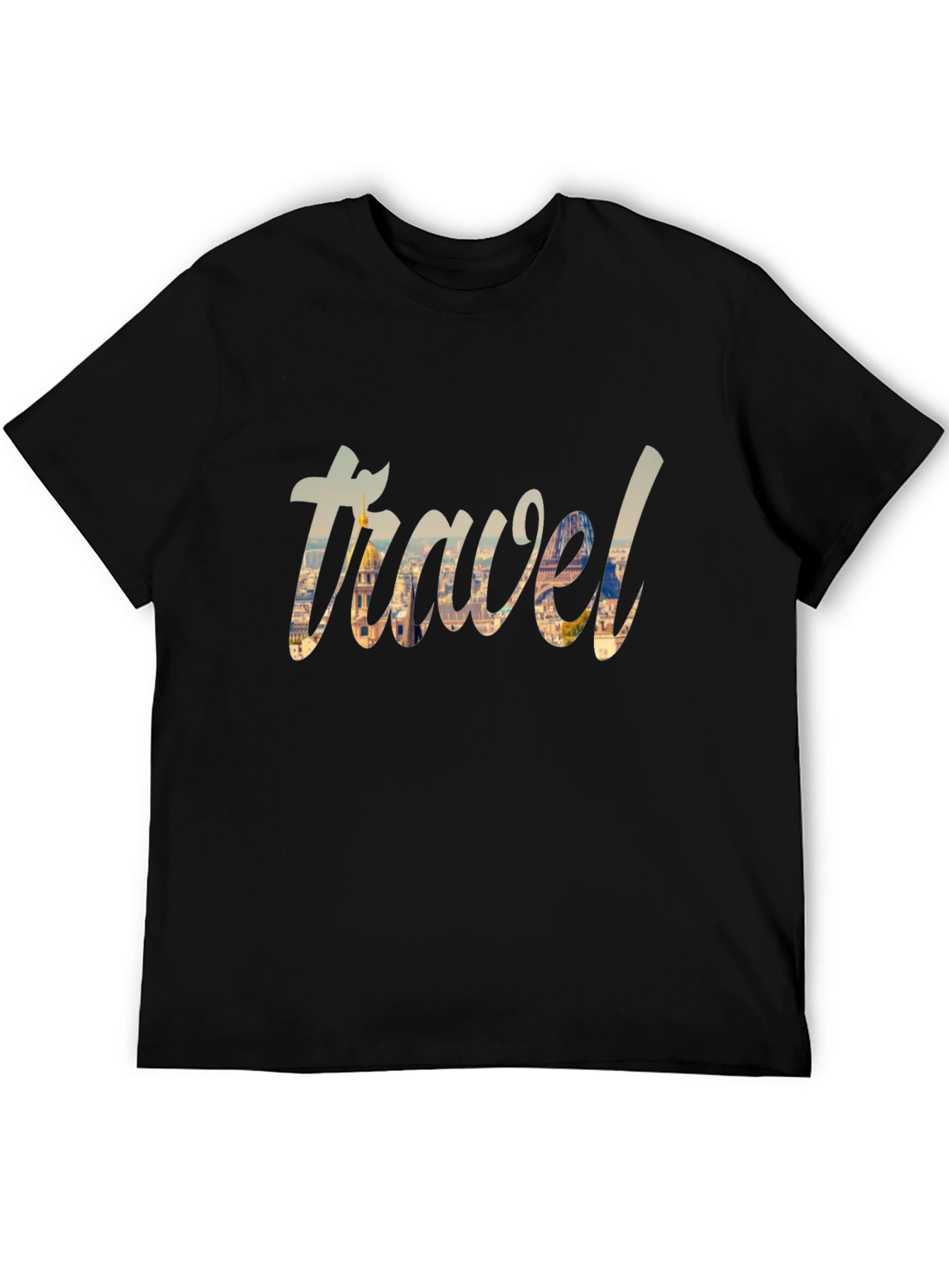 Black Travel Graphic Black T-Shirt view 5