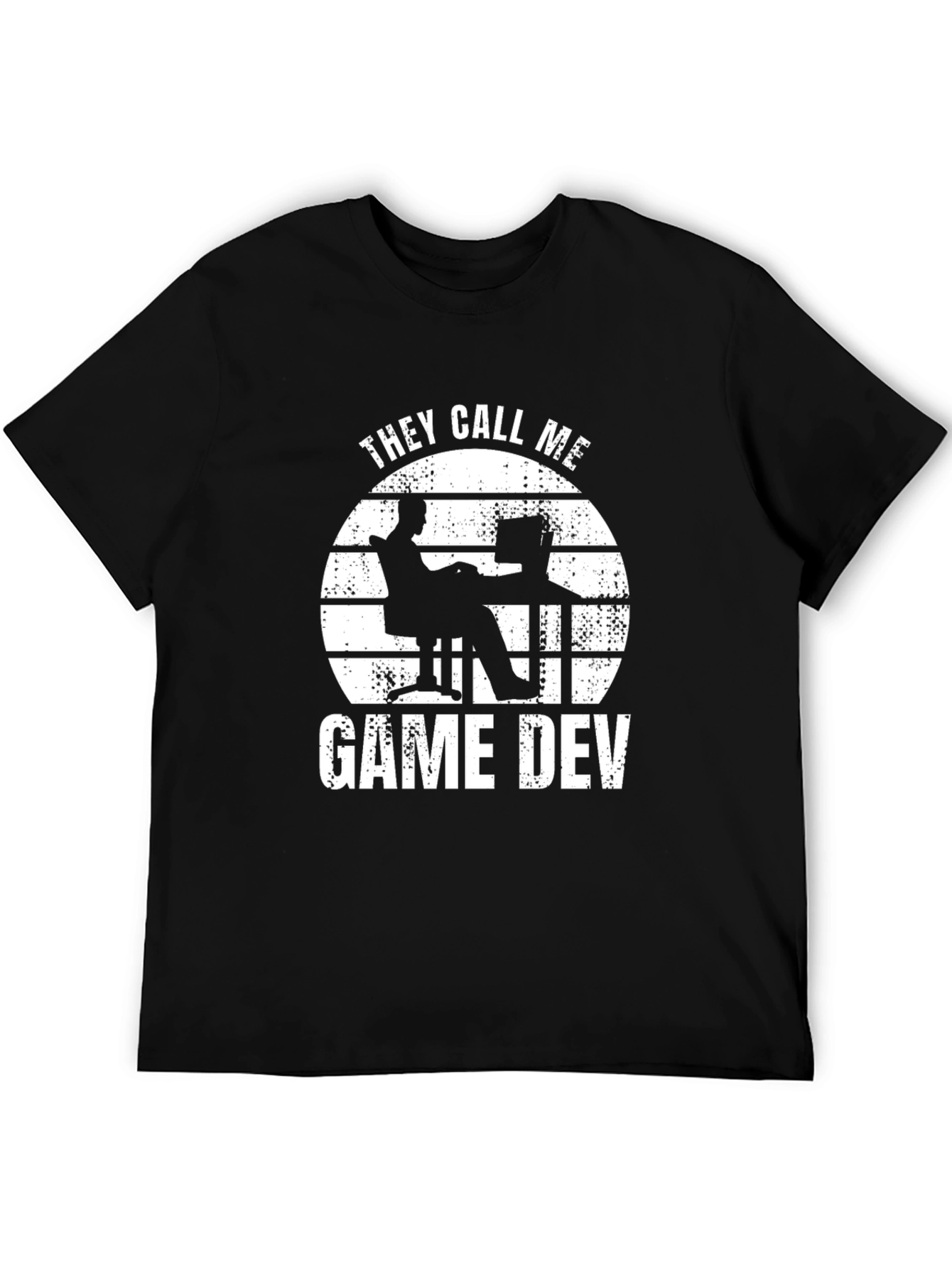 Black They Call Me Game Dev T-Shirt - Black Graphic Tee view 5