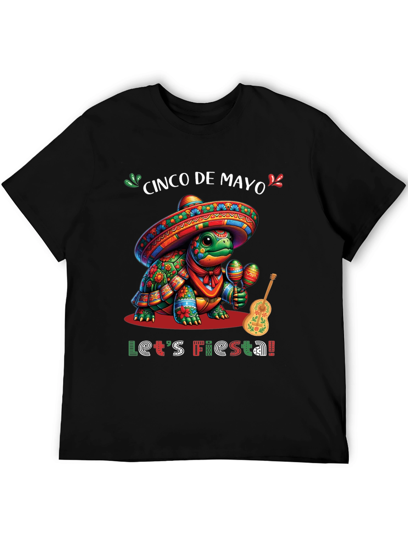 Black Cinco de Mayo Turtle Fiesta T-Shirt view 5