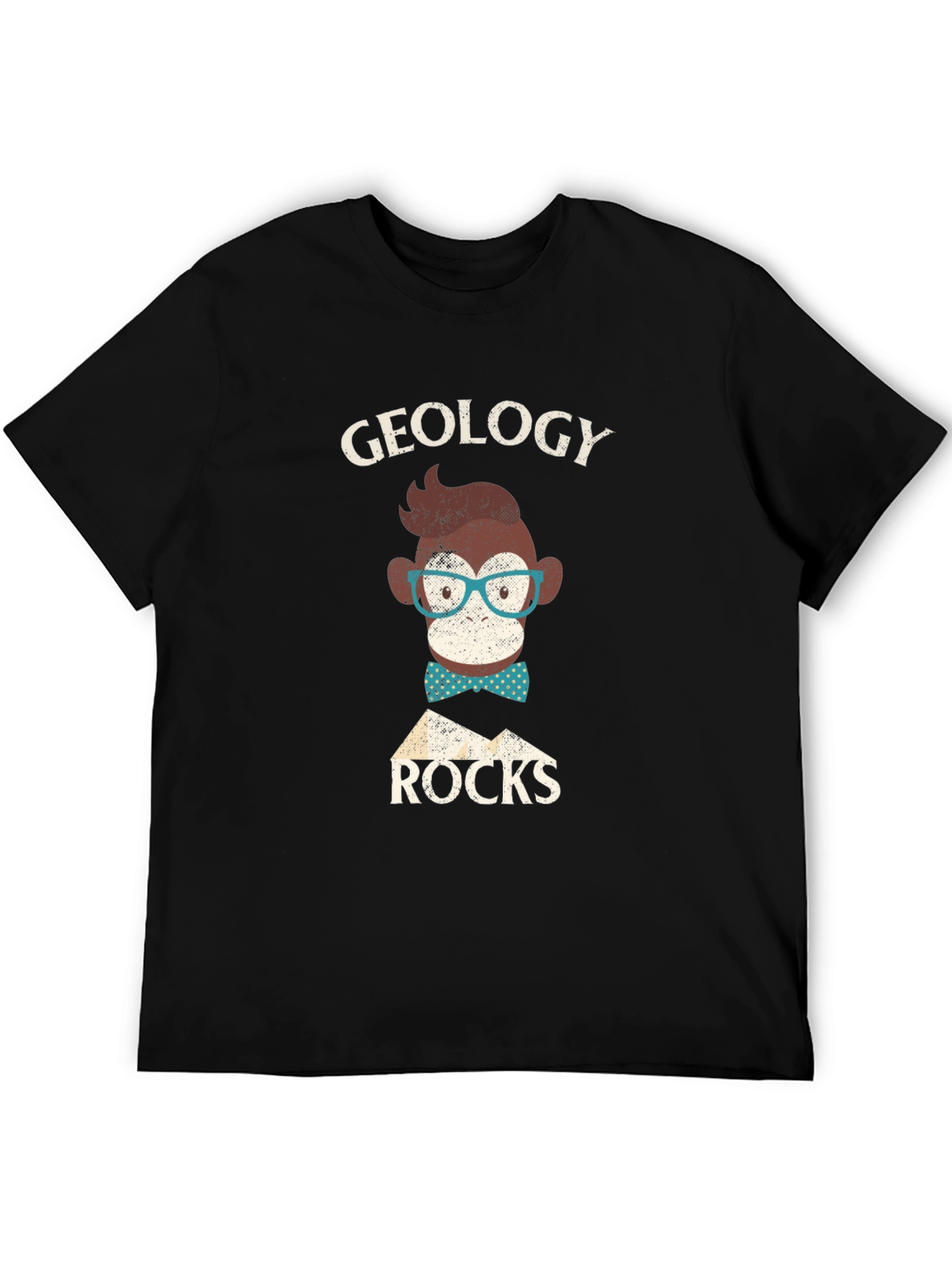 Black Geology Monkey T-Shirt - Cute Geeky Design view 5