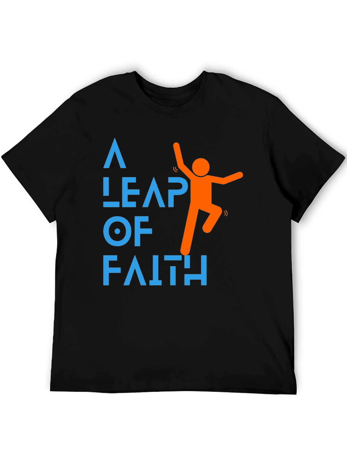 Black Leap of Faith Graphic Tee - Motivational Black T-Shirt view 5