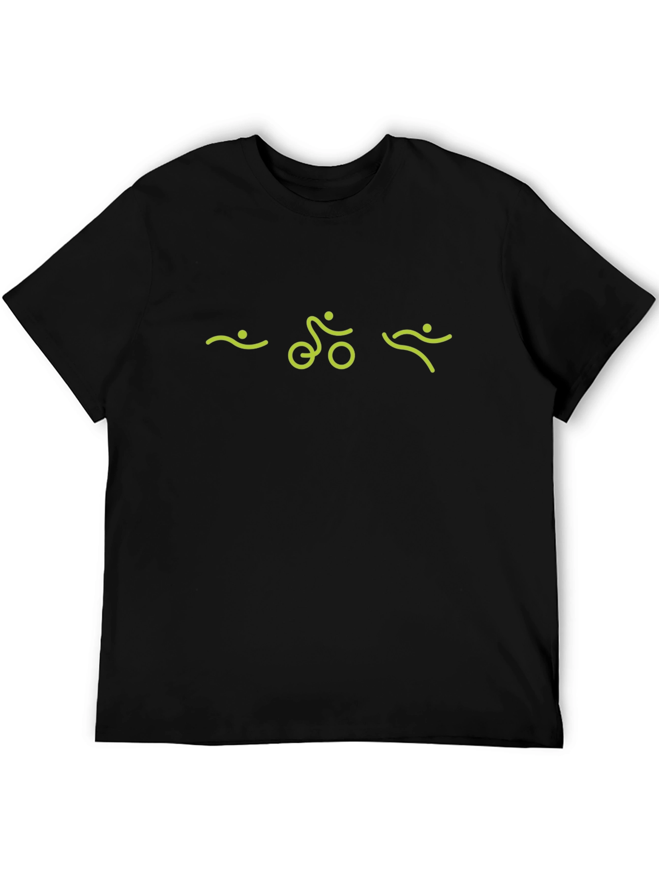 Black Triathlon Symbol Black T-Shirt for Athletes view 5