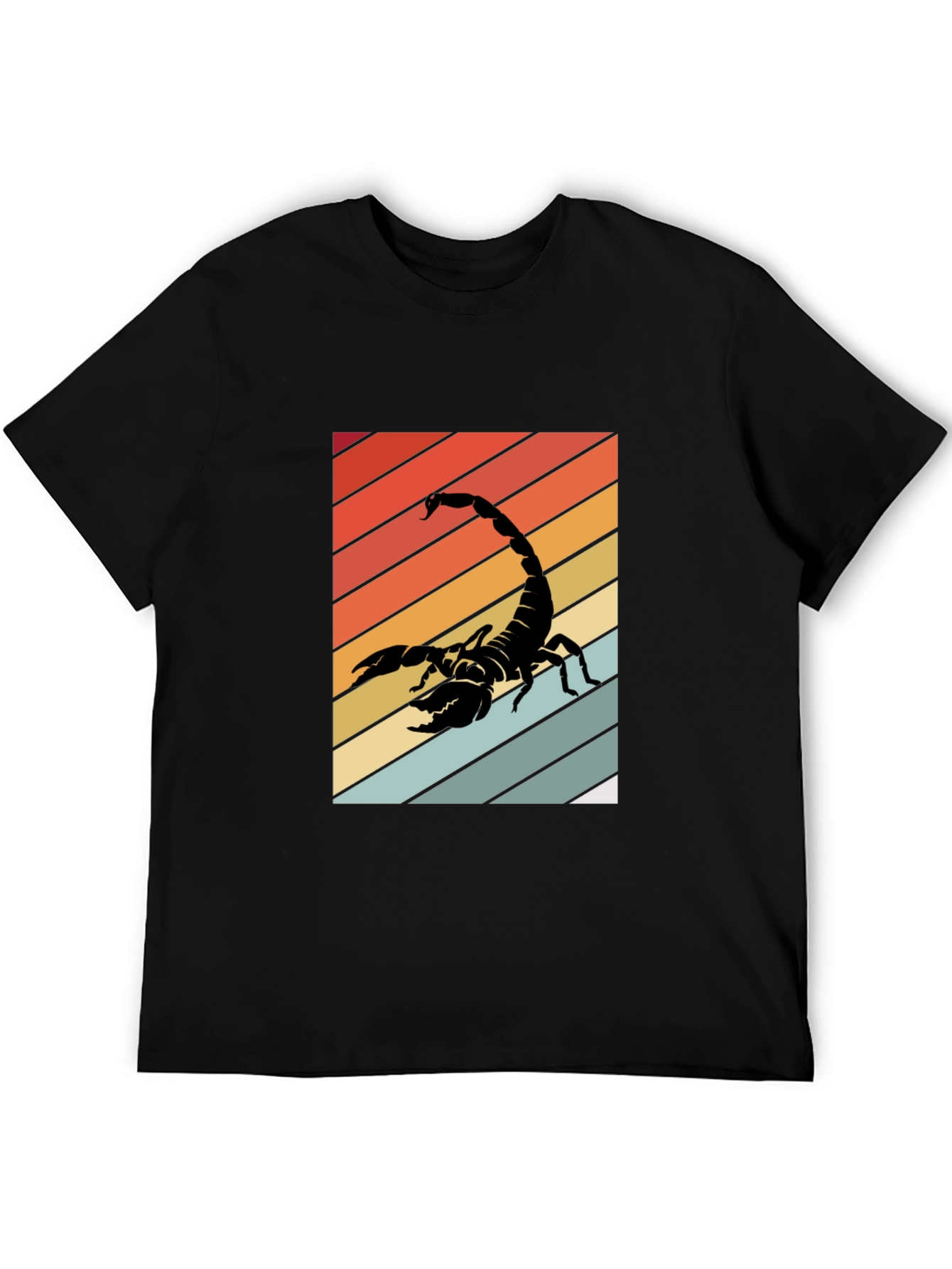 Black Retro Scorpion Graphic Tee - Black view 5