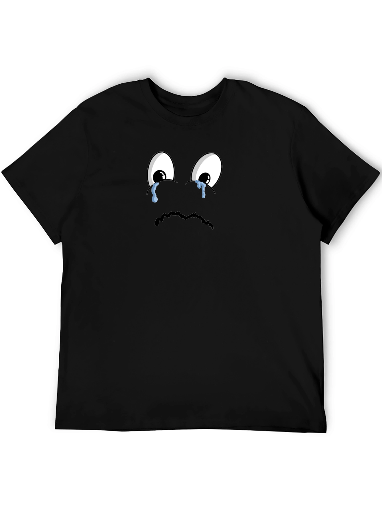 Black Sad Emoji Black T-Shirt - Express Yourself! view 5