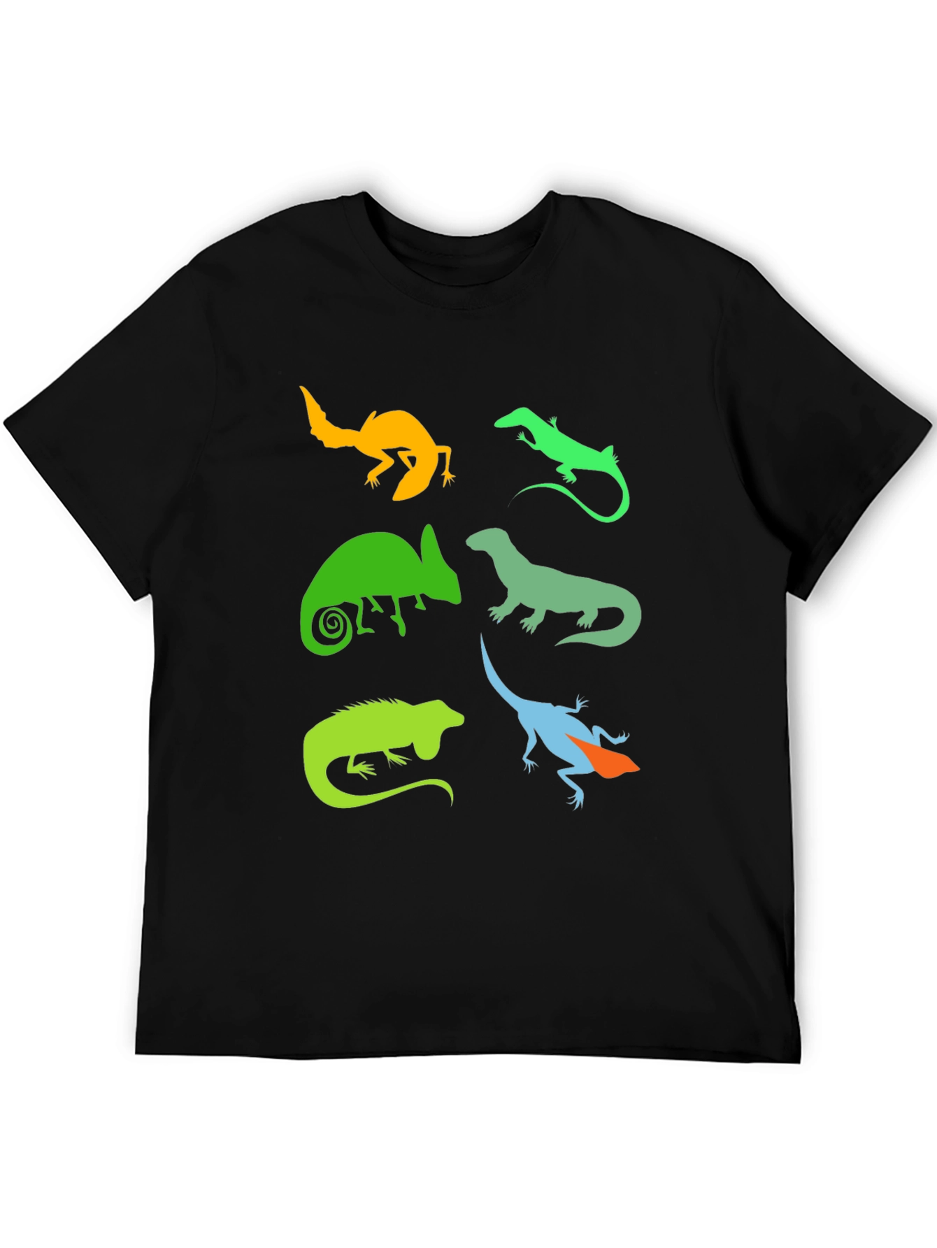 Black Lizard Silhouette Graphic T-Shirt - Reptile Lover Tee view 5