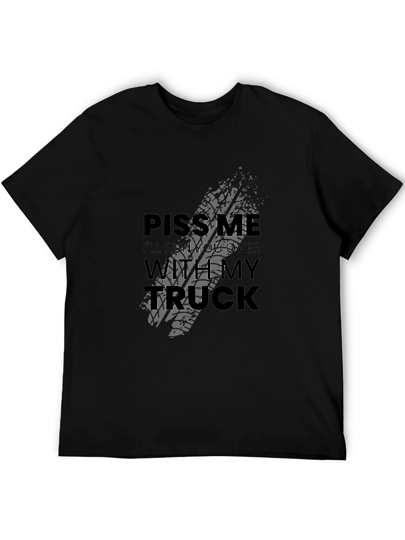 Black Piss Me Off Trucker Graphic T-Shirt view 5
