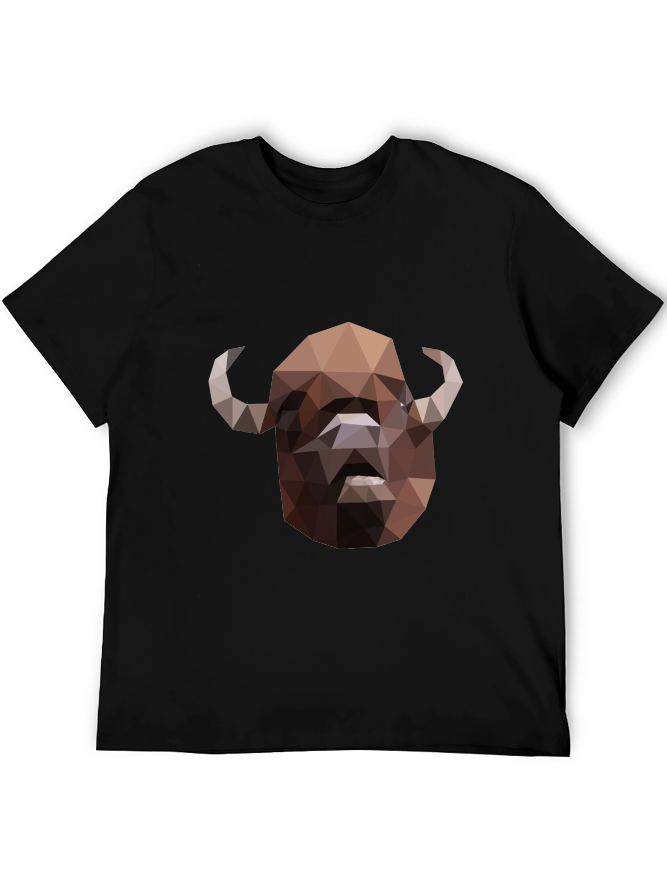 Black Geometric Buffalo Graphic T-Shirt - Black view 5